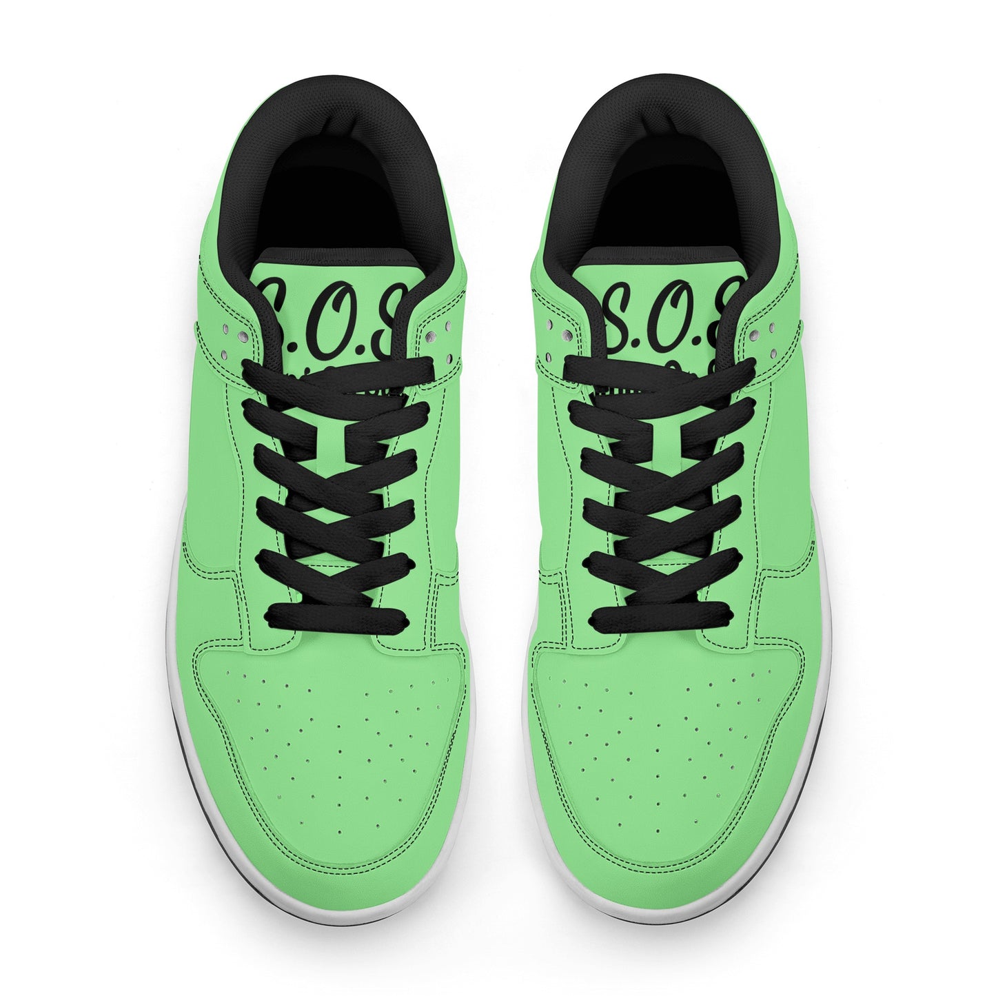 SOS Mint Green Mens Low Top Leather Star Kicks