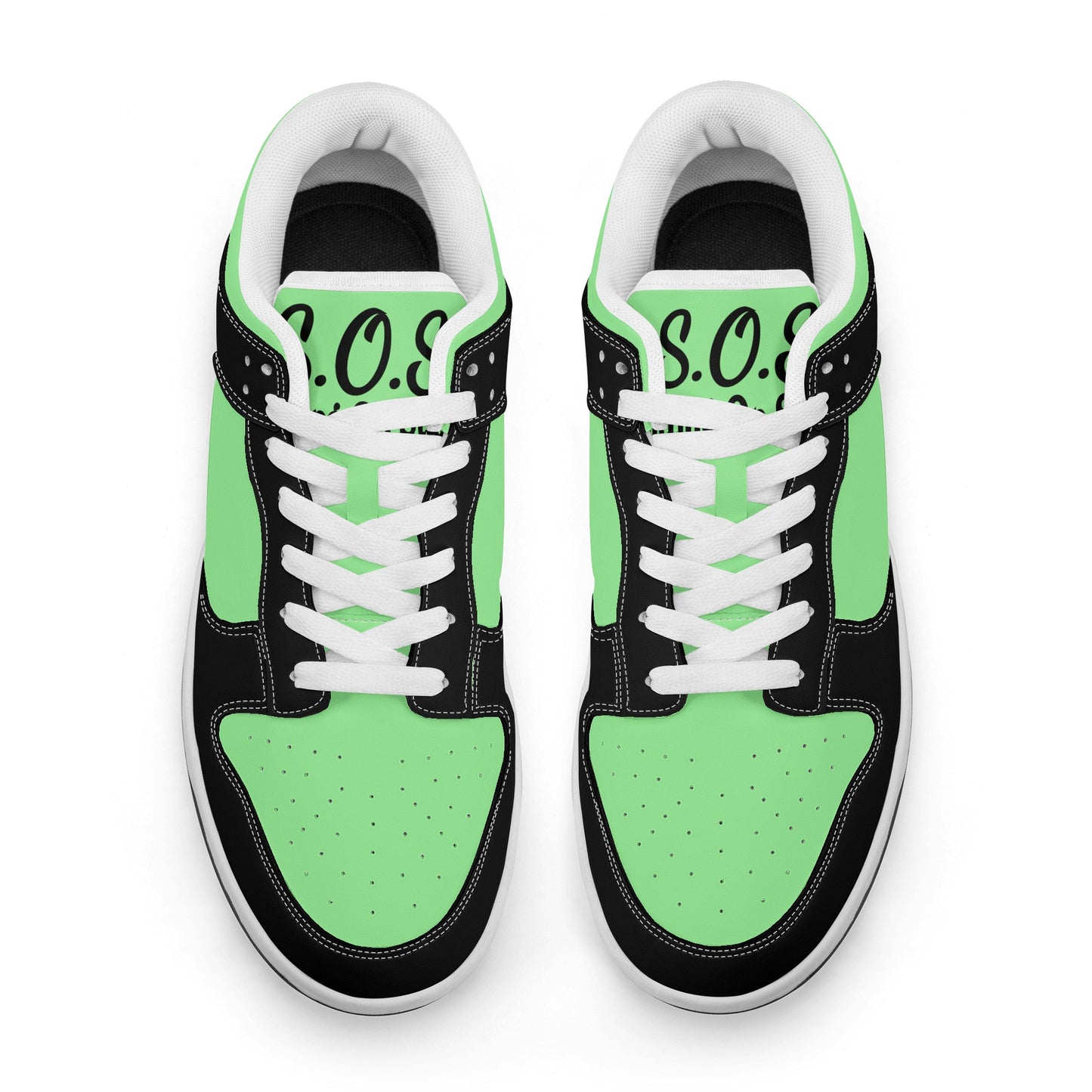 SOS Mint Green Mens Low Top Leather Star Kicks