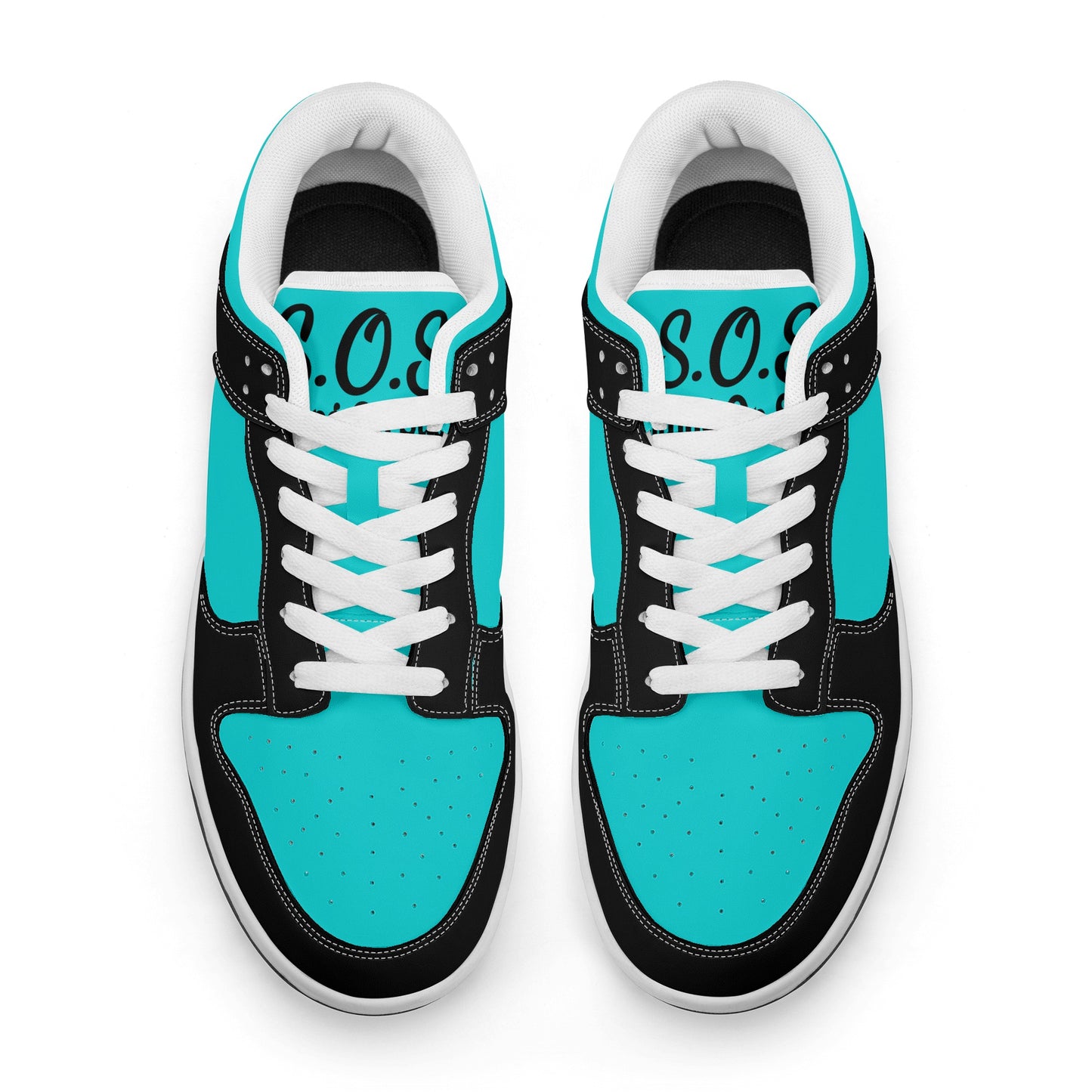 SOS Turquoise/Black Mens Low Top Leather Star Kicks