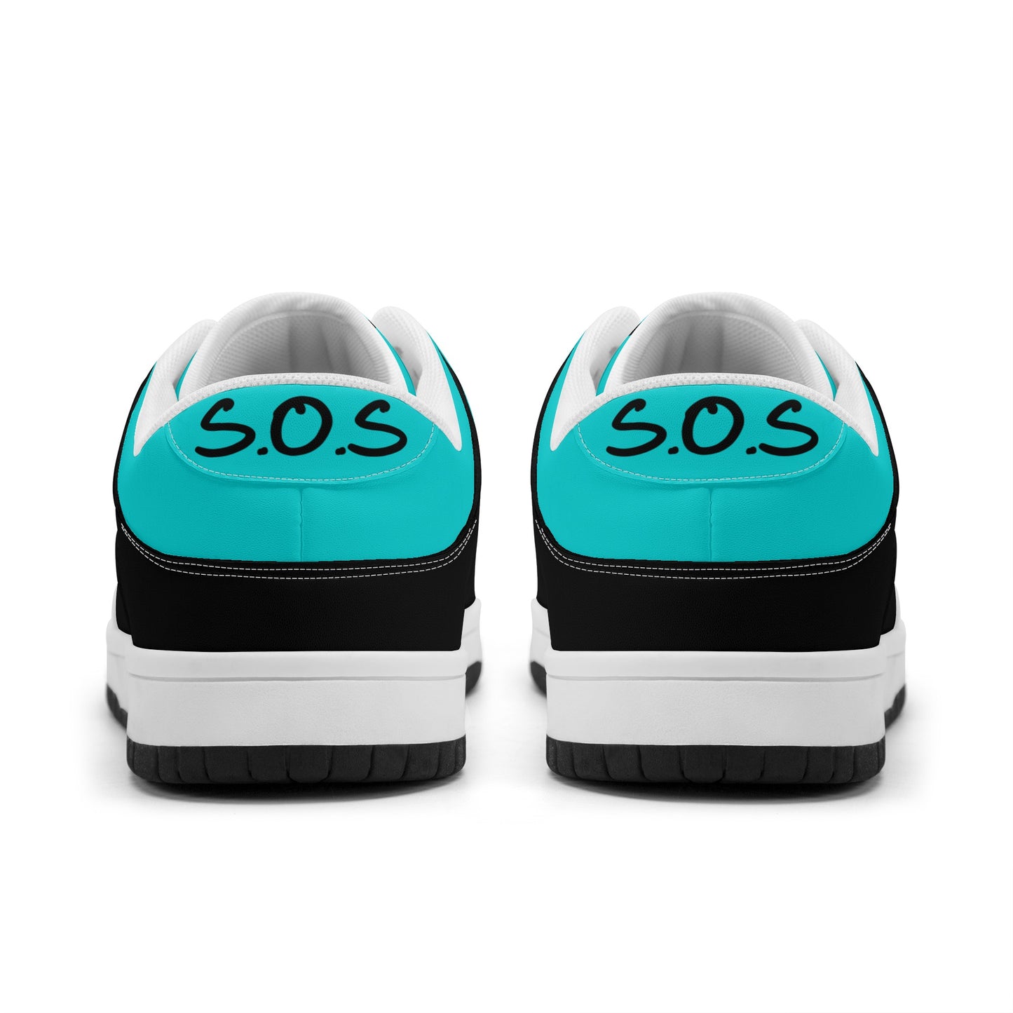 SOS Turquoise/Black Mens Low Top Leather Star Kicks