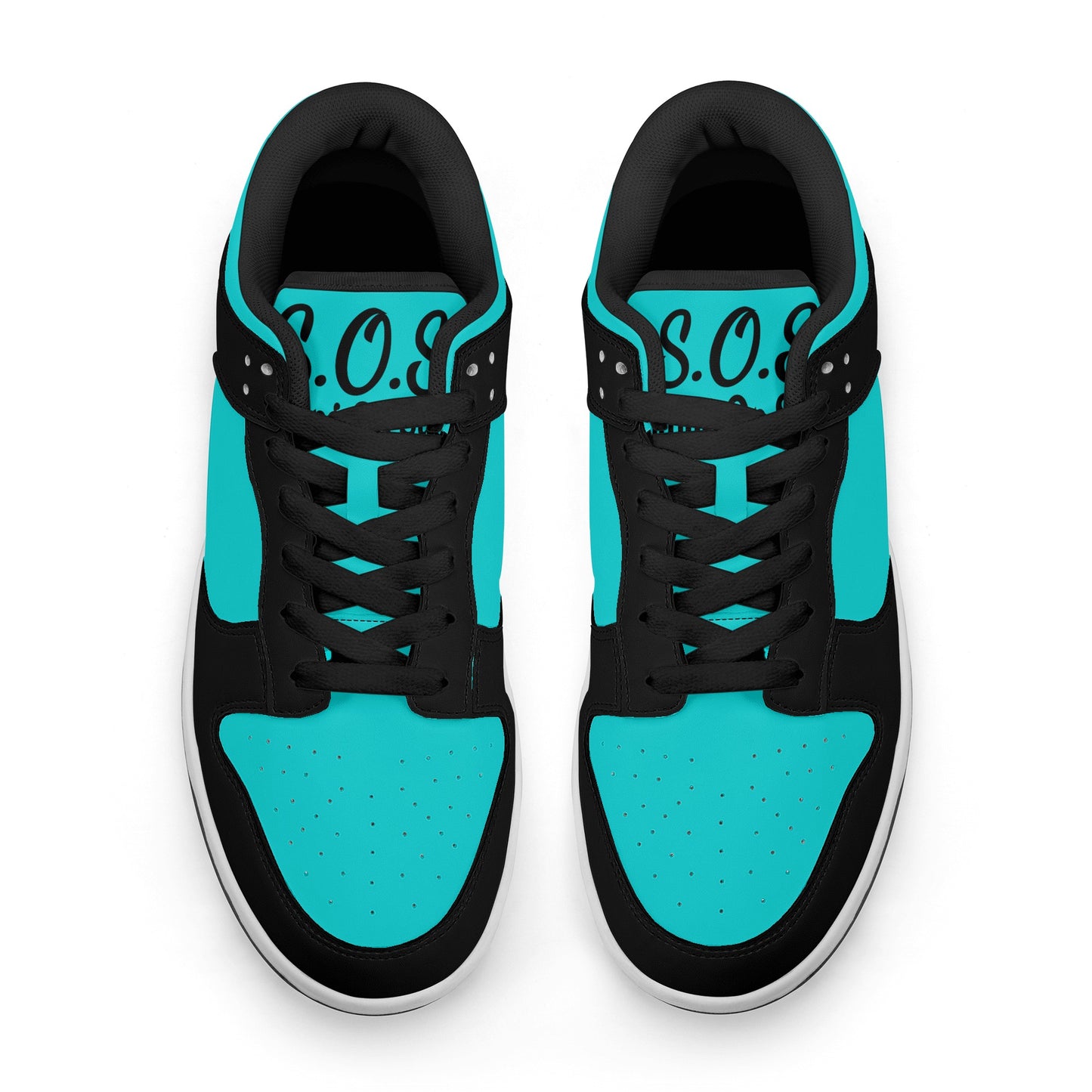 SOS Turquoise/Black Mens Low Top Leather Star Kicks