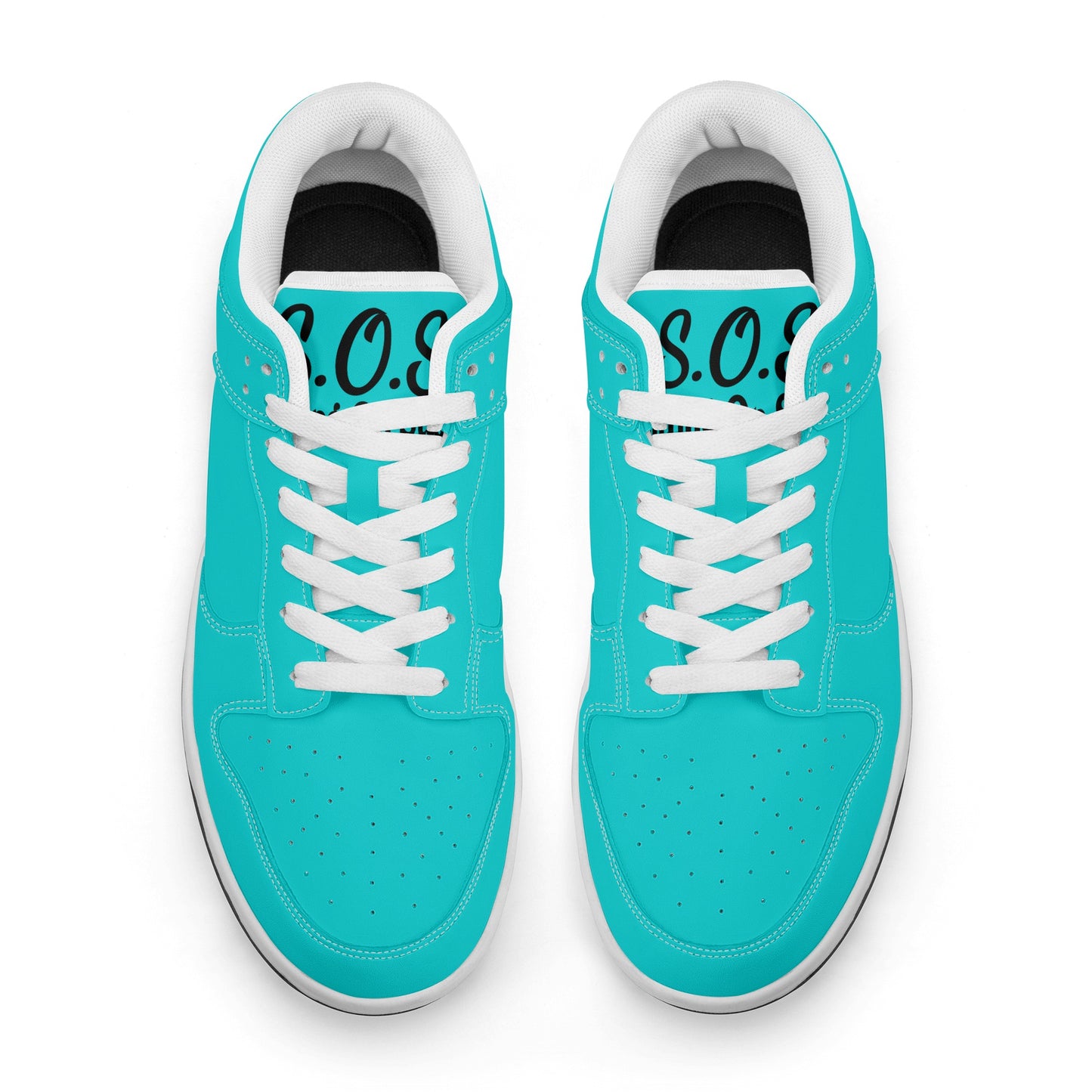 SOS Turquoise Mens Low Top Leather Star Kicks