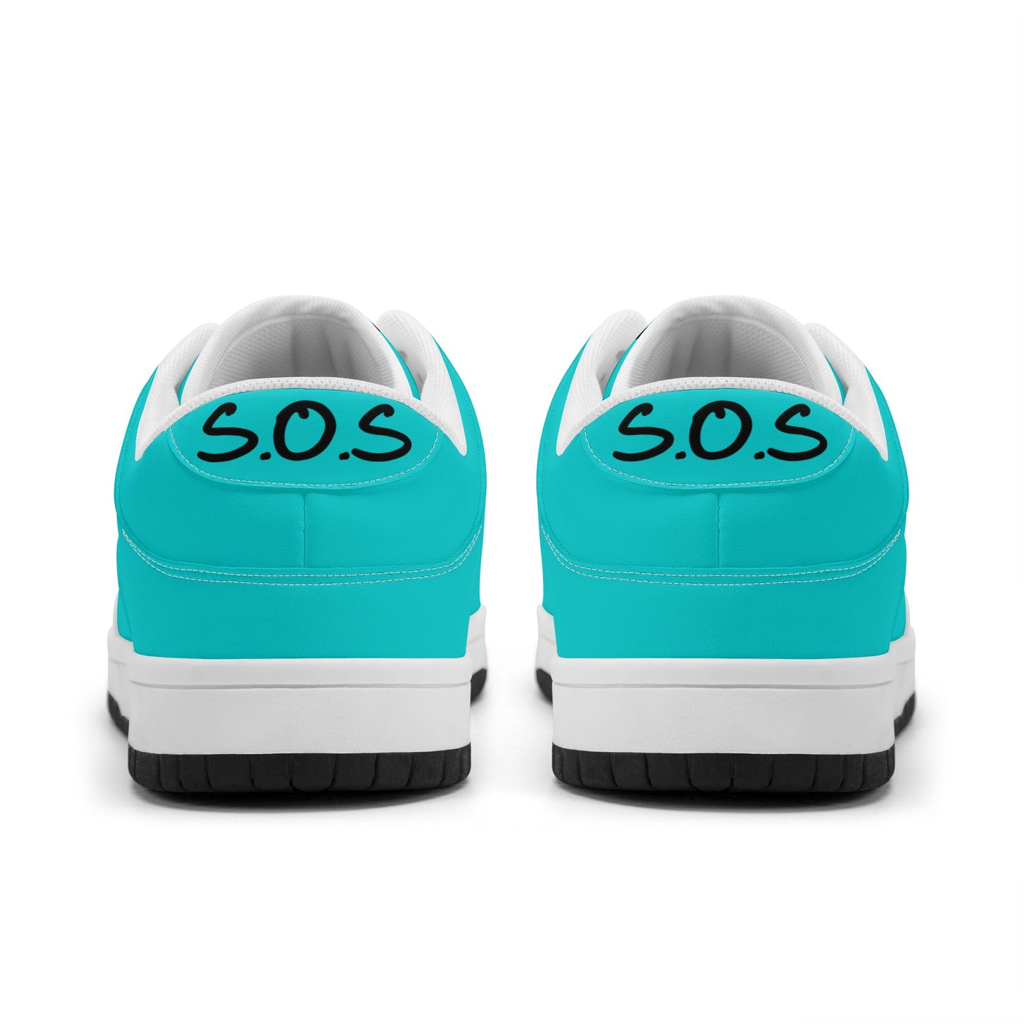 SOS Turquoise Mens Low Top Leather Star Kicks