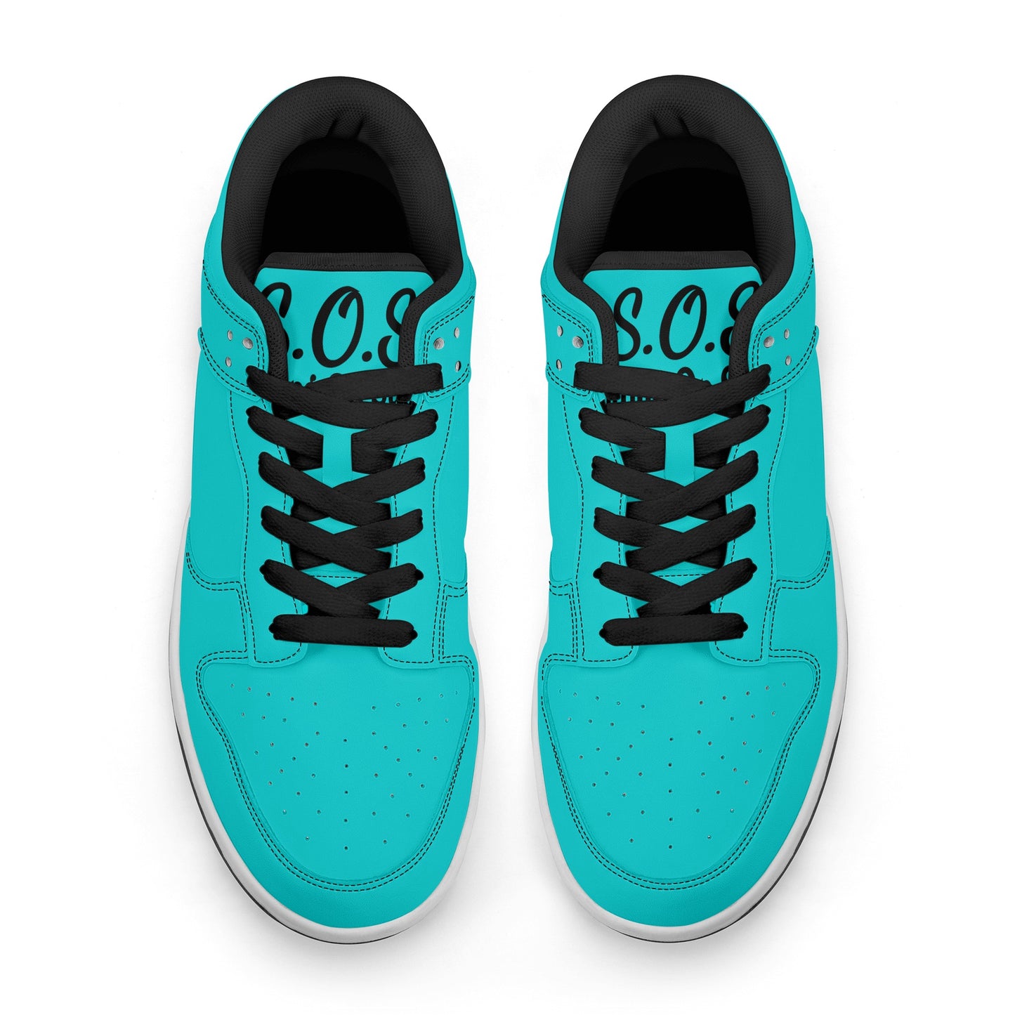 SOS Turquoise Mens Low Top Leather Star Kicks