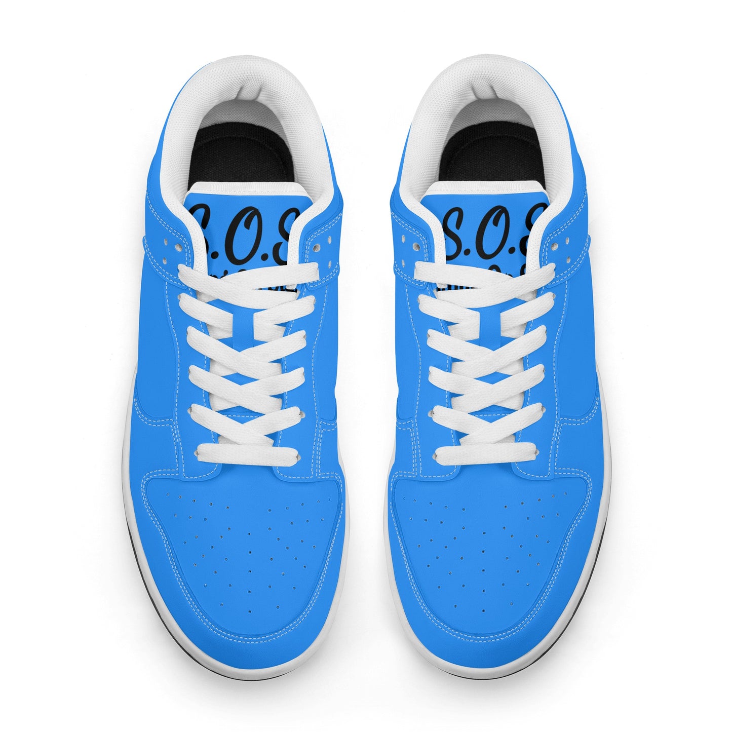 SOS  Sky Blue Mens Low Top Leather Star Kicks