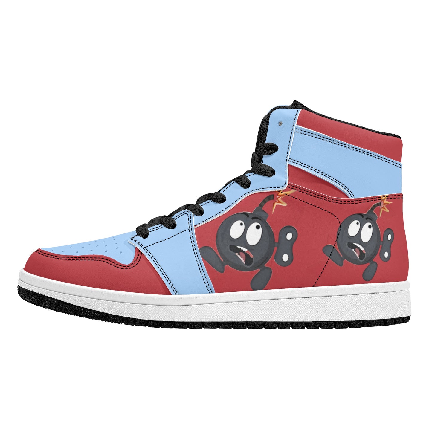 S.I.Y.L. (Stay In Your Lane) Mens Sky Blue High Top Leather Star Kicks