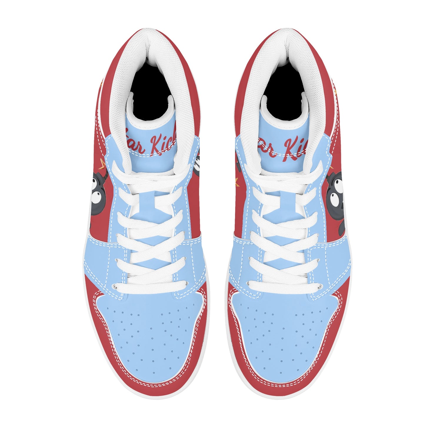 S.I.Y.L. (Stay In Your Lane) Mens Sky Blue High Top Leather Star Kicks