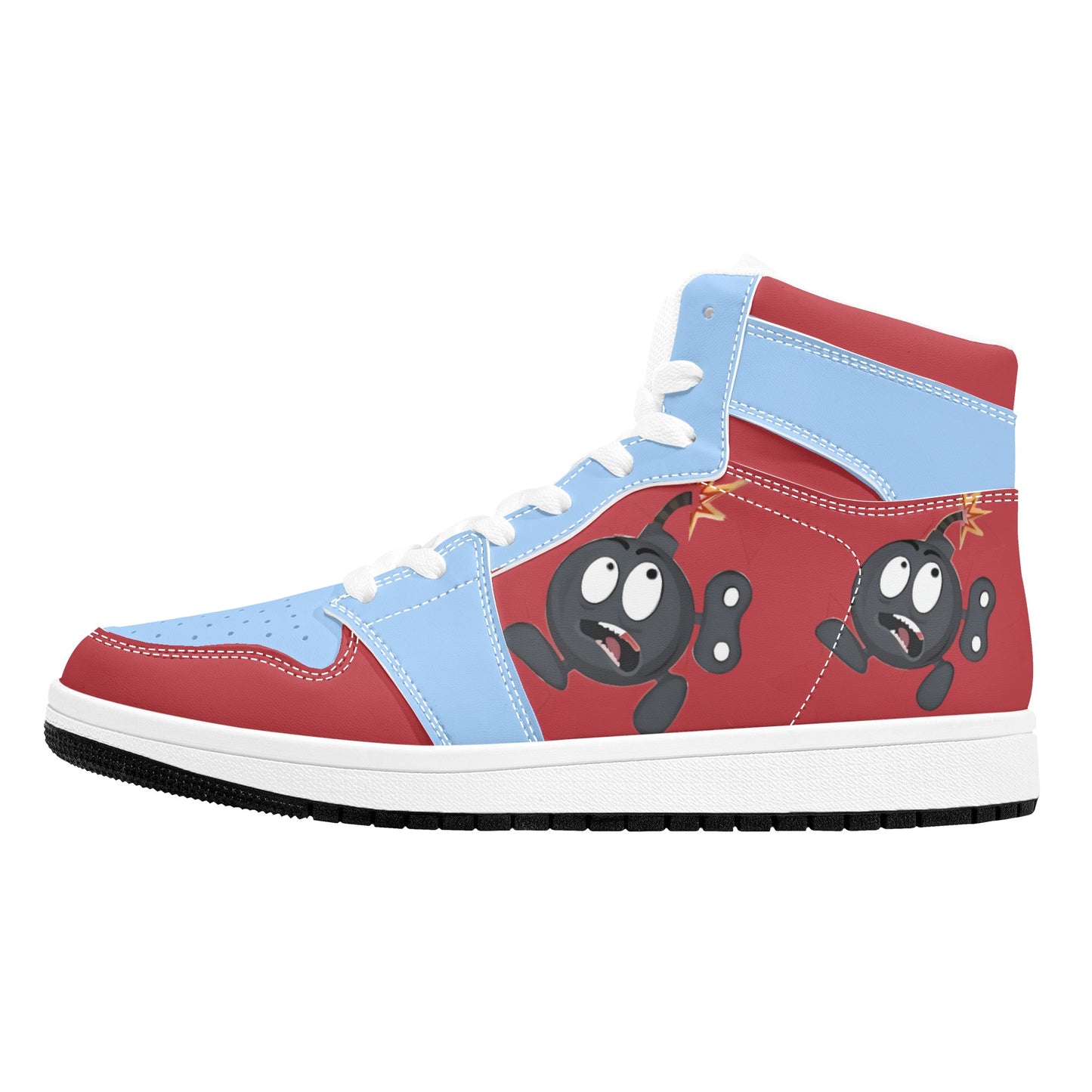 S.I.Y.L. (Stay In Your Lane) Mens Sky Blue High Top Leather Star Kicks