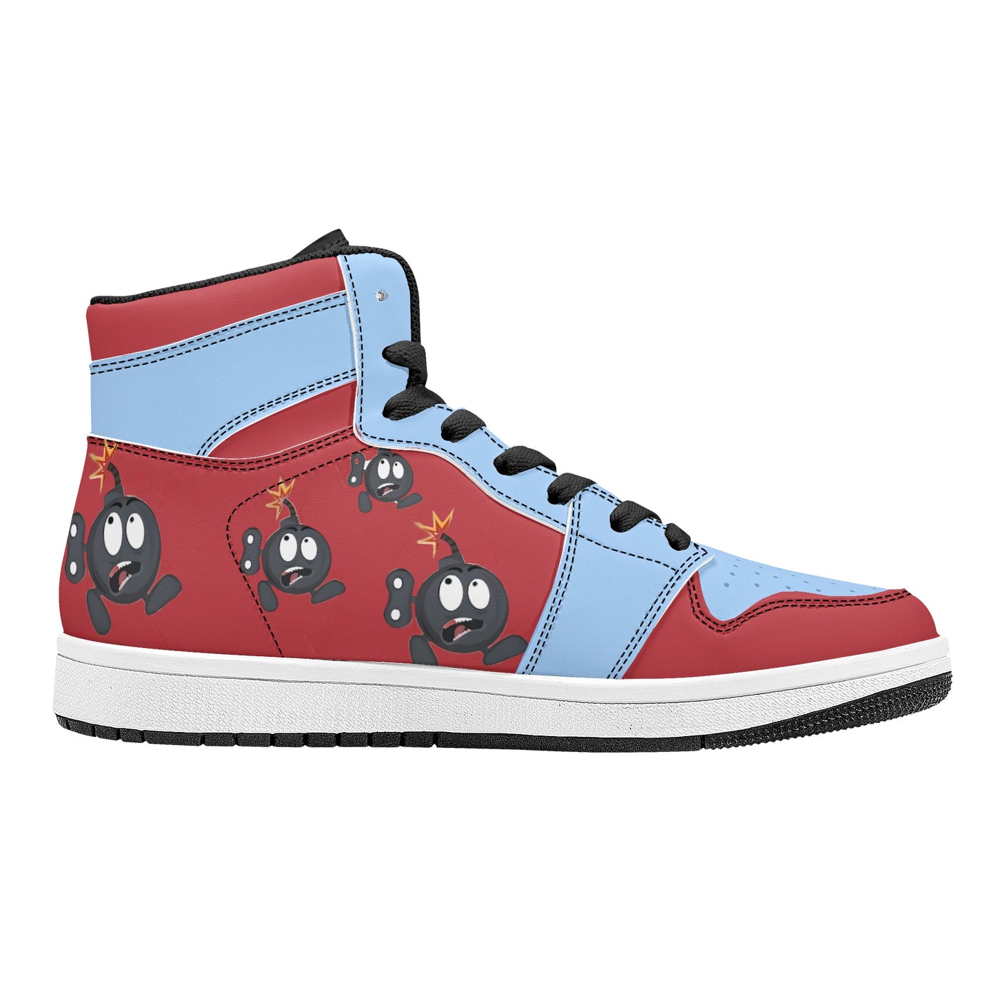 S.I.Y.L. (Stay In Your Lane) Mens Sky Blue High Top Leather Star Kicks