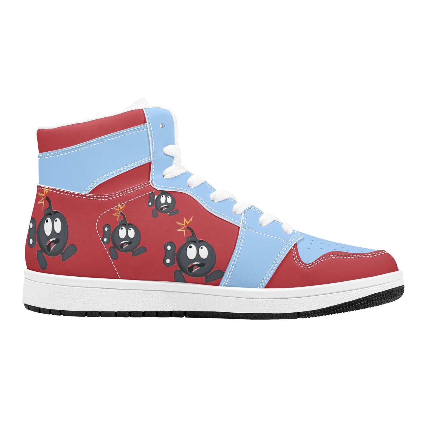 S.I.Y.L. (Stay In Your Lane) Mens Sky Blue High Top Leather Star Kicks