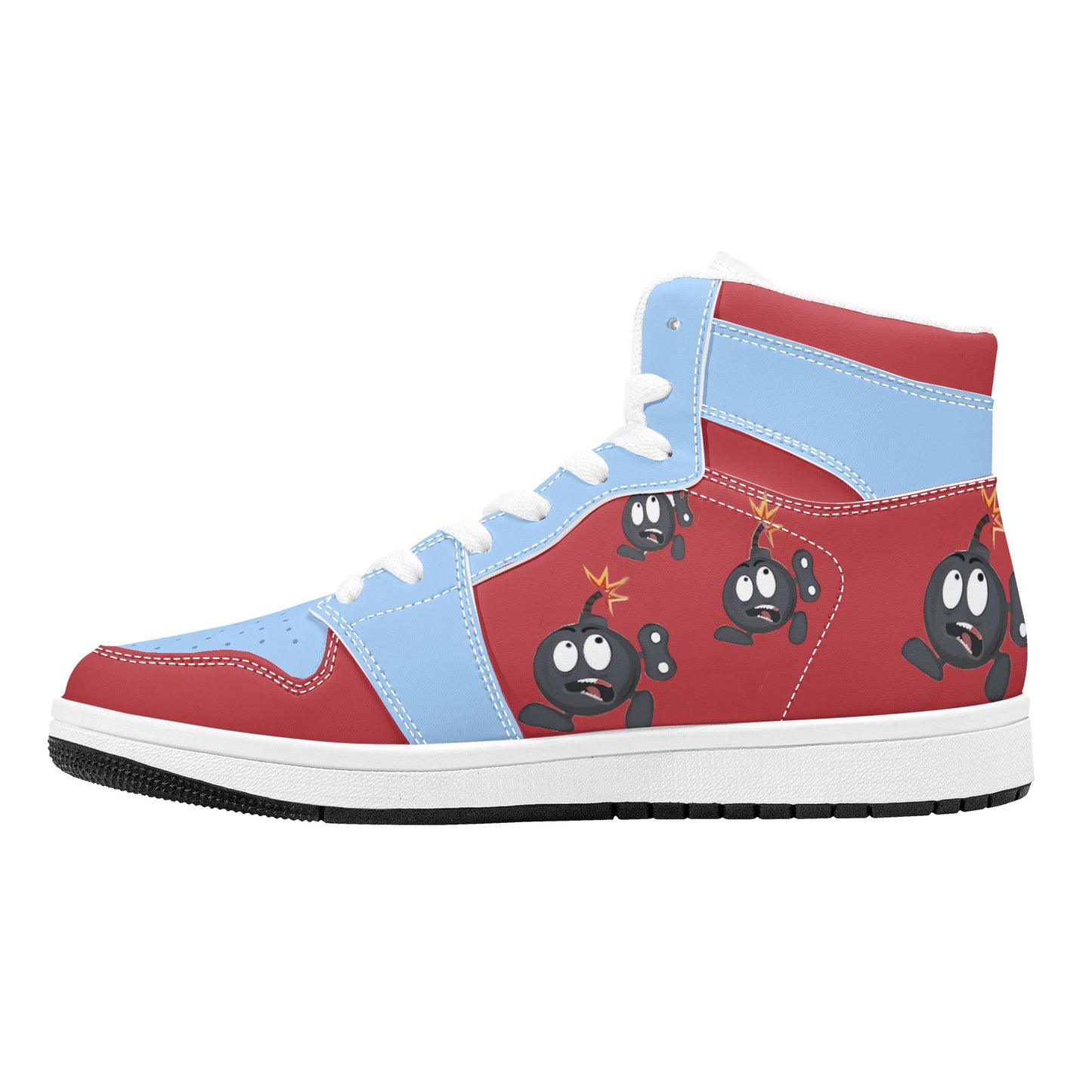 S.I.Y.L. (Stay In Your Lane) Mens Sky Blue High Top Leather Star Kicks