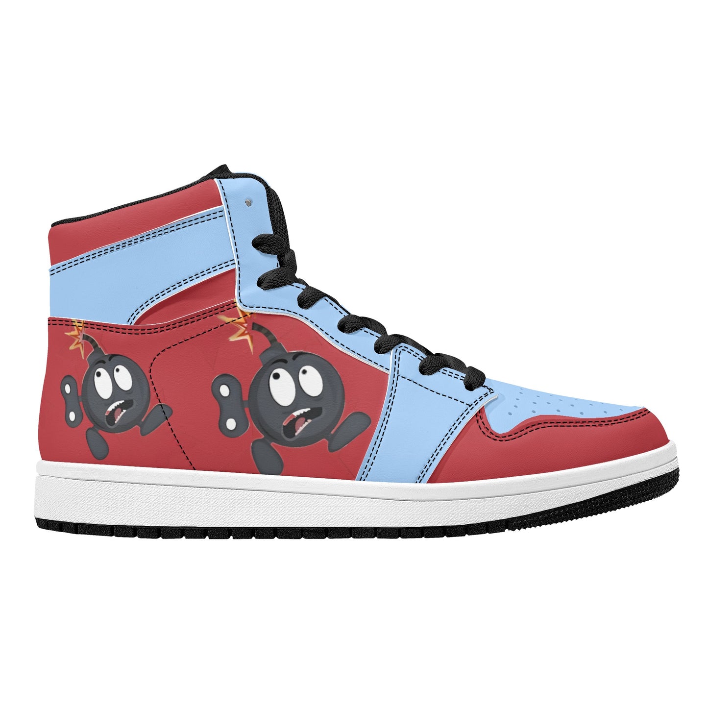 S.I.Y.L. (Stay In Your Lane) Mens Sky Blue High Top Leather Star Kicks