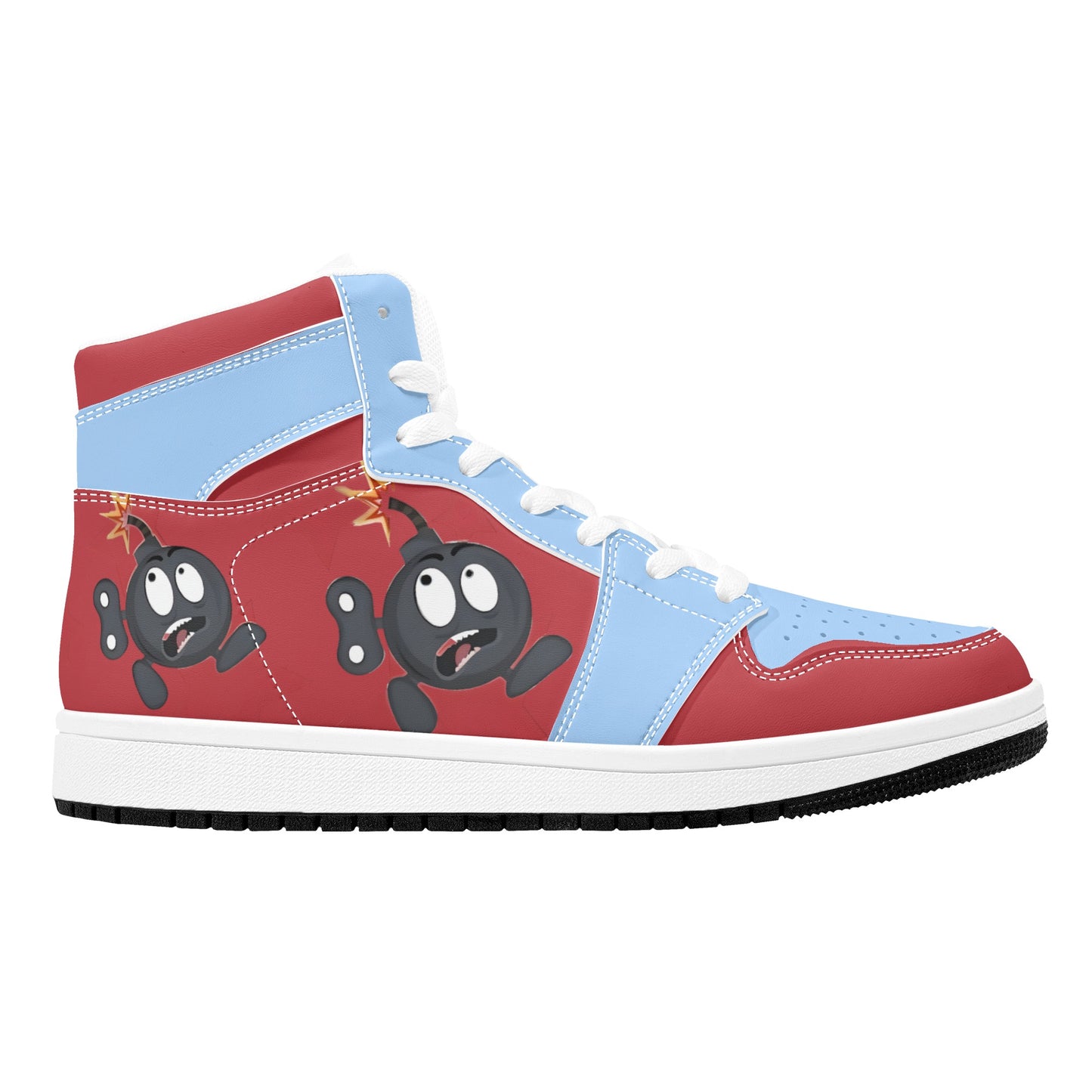 S.I.Y.L. (Stay In Your Lane) Mens Sky Blue High Top Leather Star Kicks