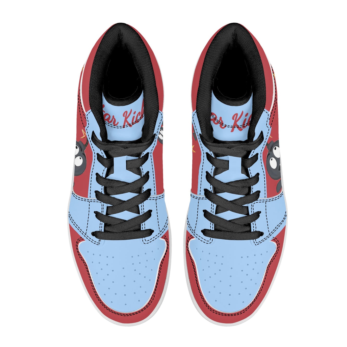 S.I.Y.L. (Stay In Your Lane) Mens Sky Blue High Top Leather Star Kicks