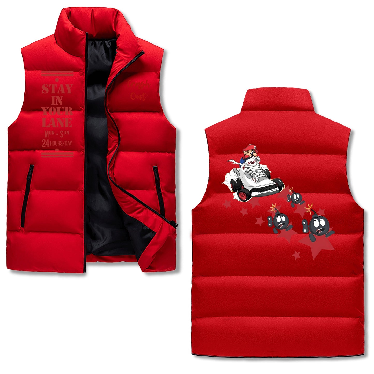 S.I.Y.L (Stay In Your  Lane) Mens Hooded Puffer Vest