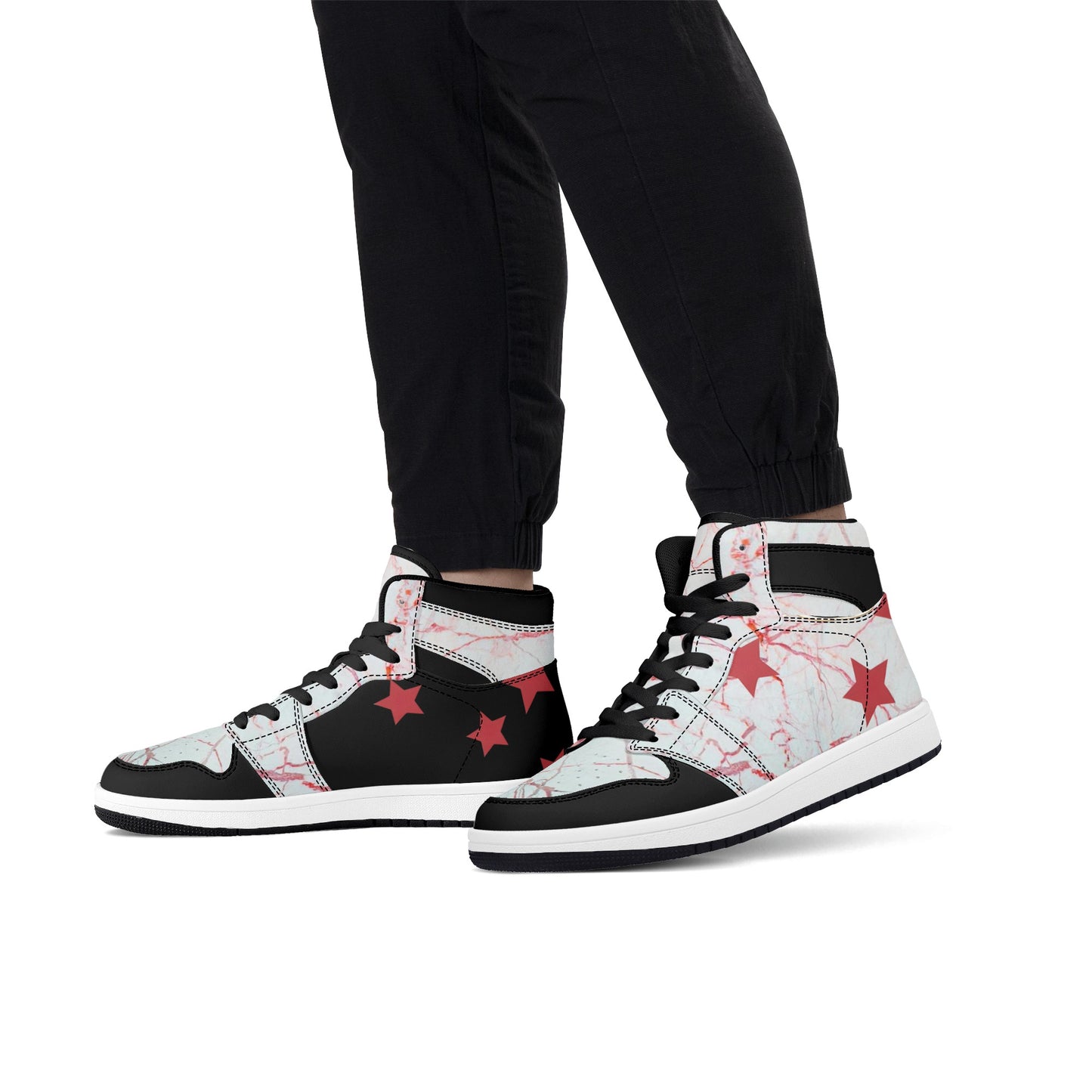 S.I.Y.L. (Stay In Your Lane) Mens High Top Leather Star Kicks