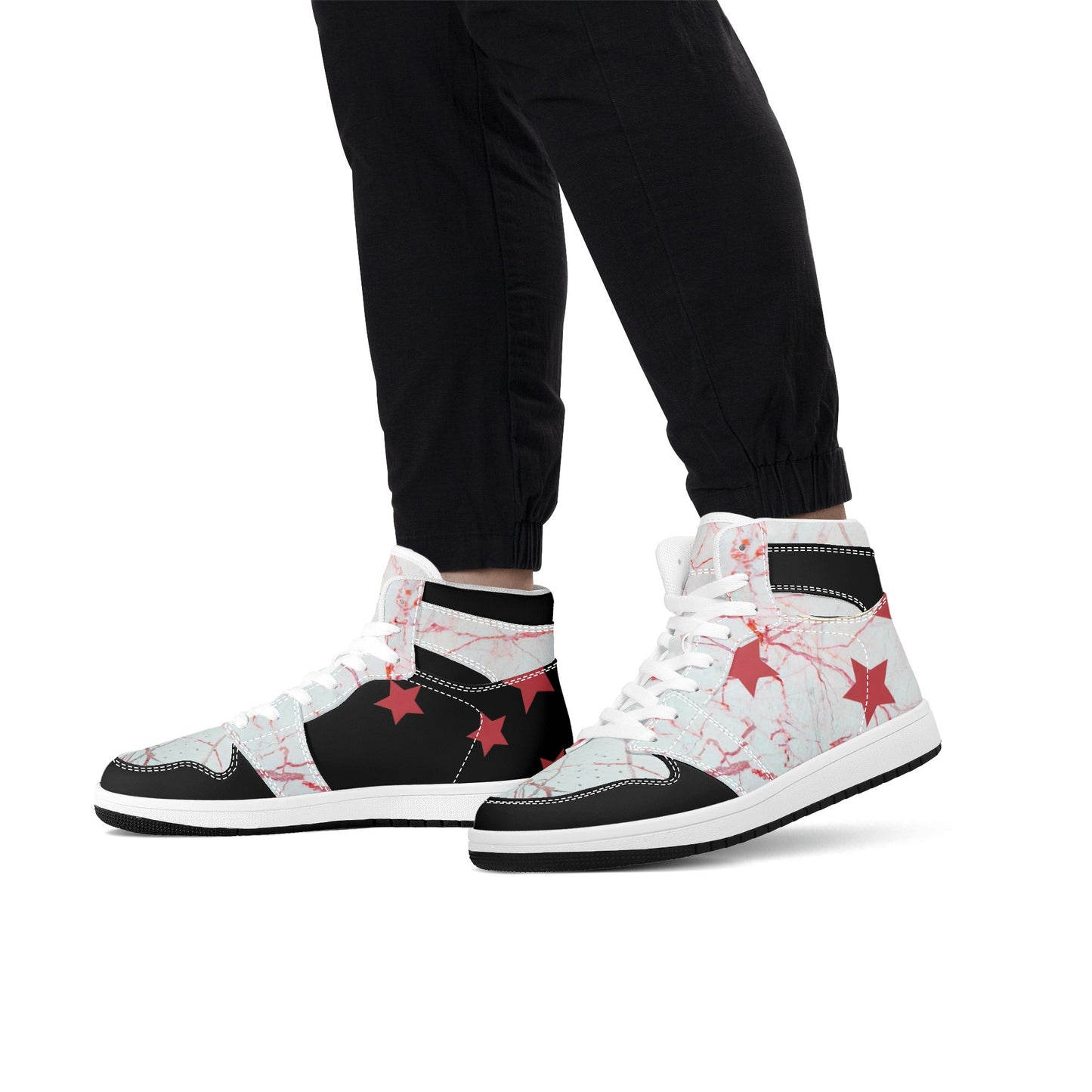 S.I.Y.L. (Stay In Your Lane) Mens High Top Leather Star Kicks