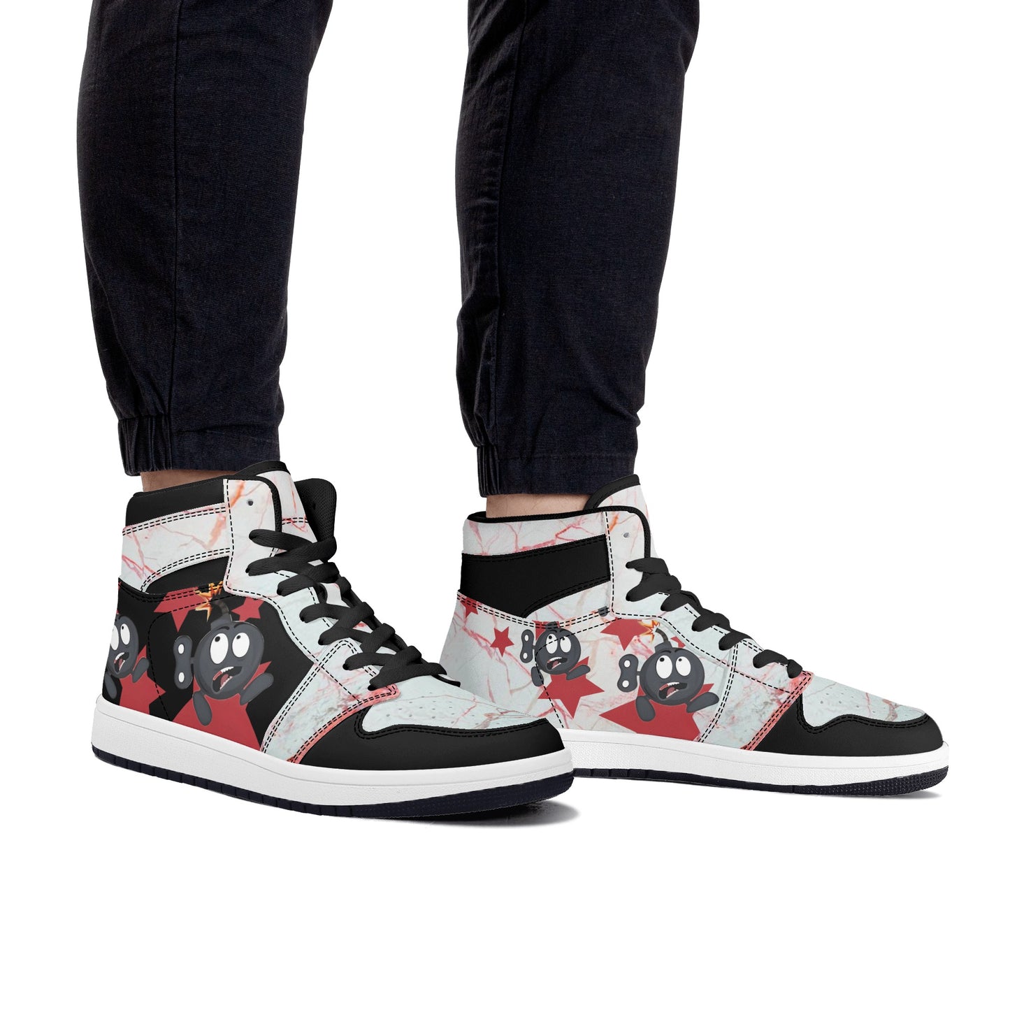 S.I.Y.L. (Stay In Your Lane) Mens High Top Leather Star Kicks