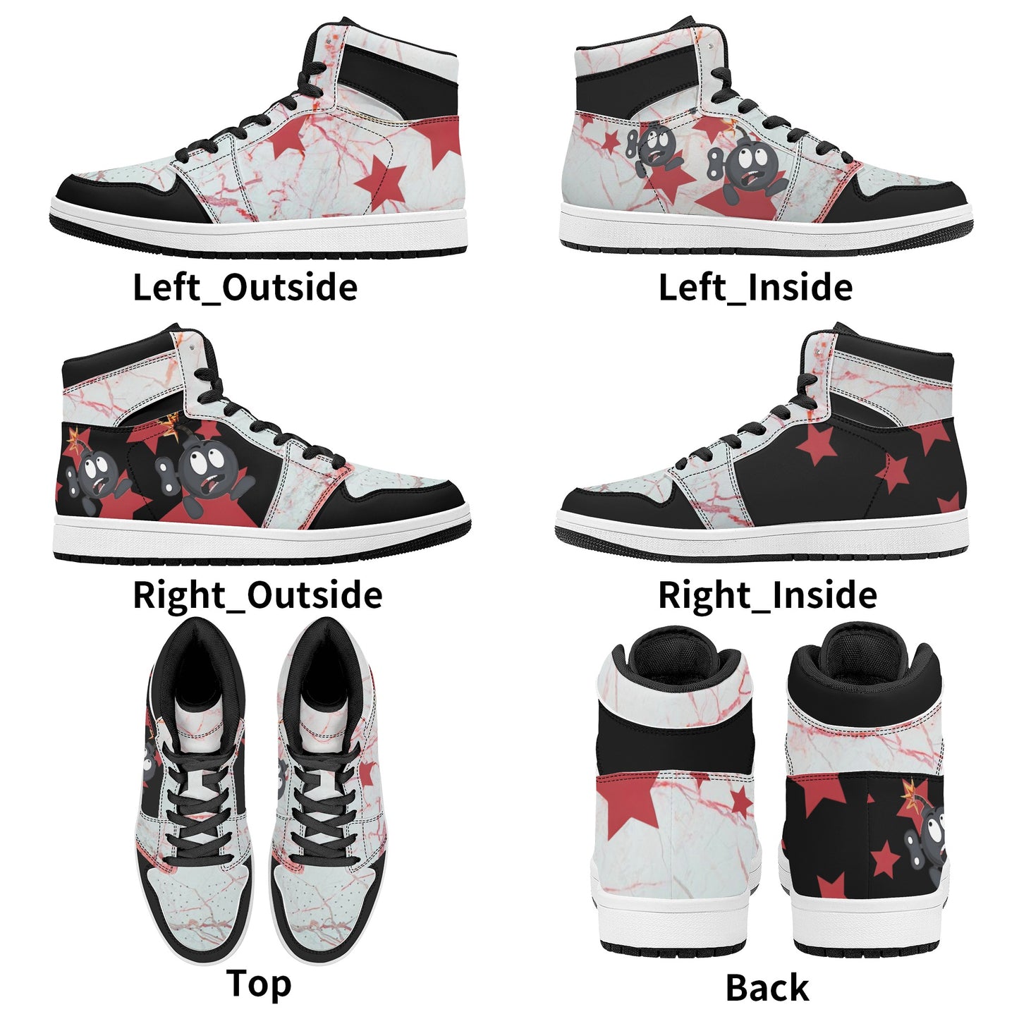 S.I.Y.L. (Stay In Your Lane) Mens High Top Leather Star Kicks