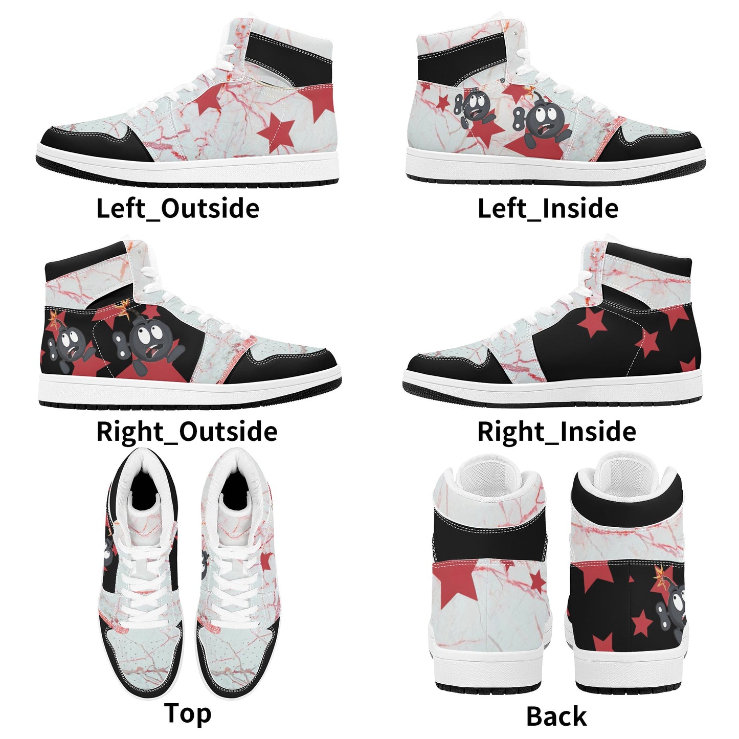 S.I.Y.L. (Stay In Your Lane) Mens High Top Leather Star Kicks