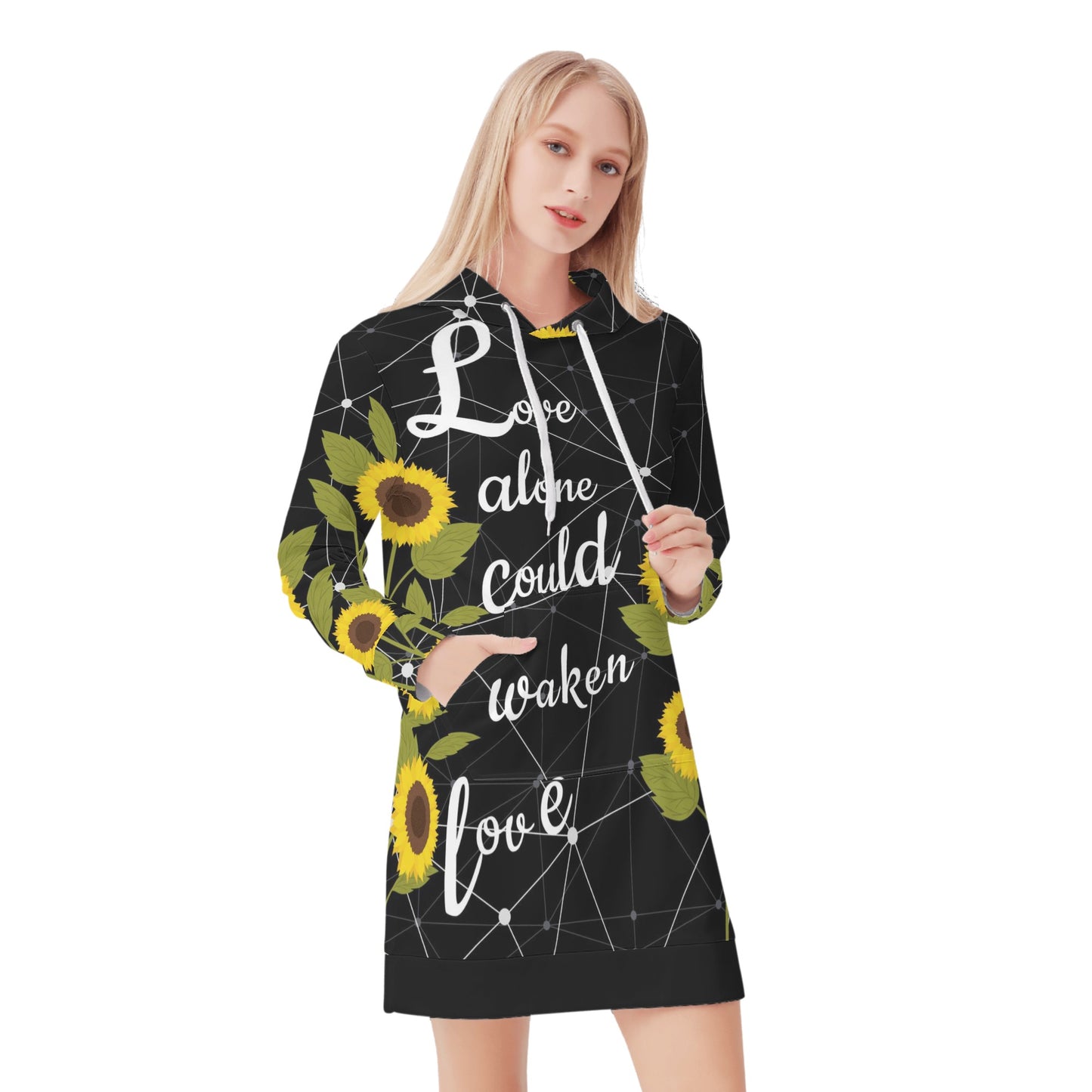 Be Kind (Pride Edition) Black/ Sun Flower Womens Hoodie Dress