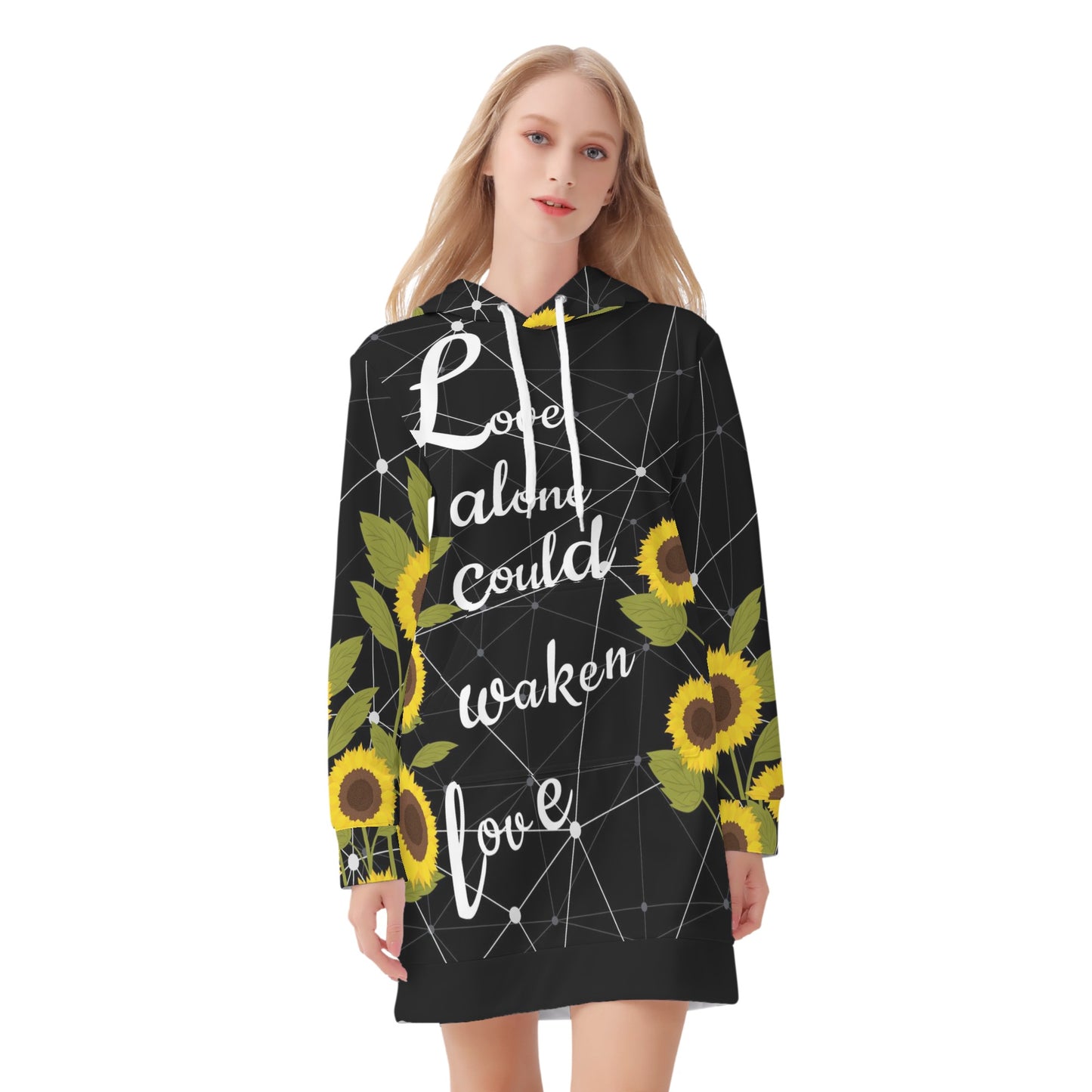 Be Kind (Pride Edition) Black/ Sun Flower Womens Hoodie Dress