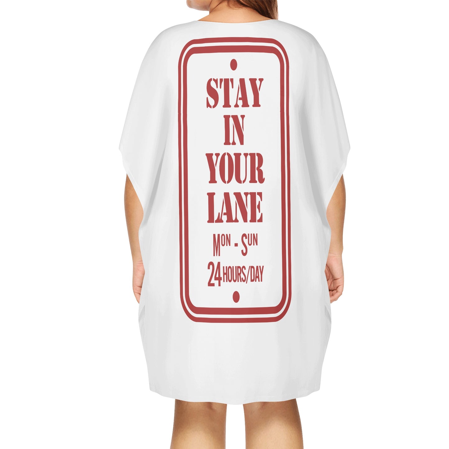 S.I.Y.L. ( Stay In Your Lane) Womens Star Size White Loose Dress