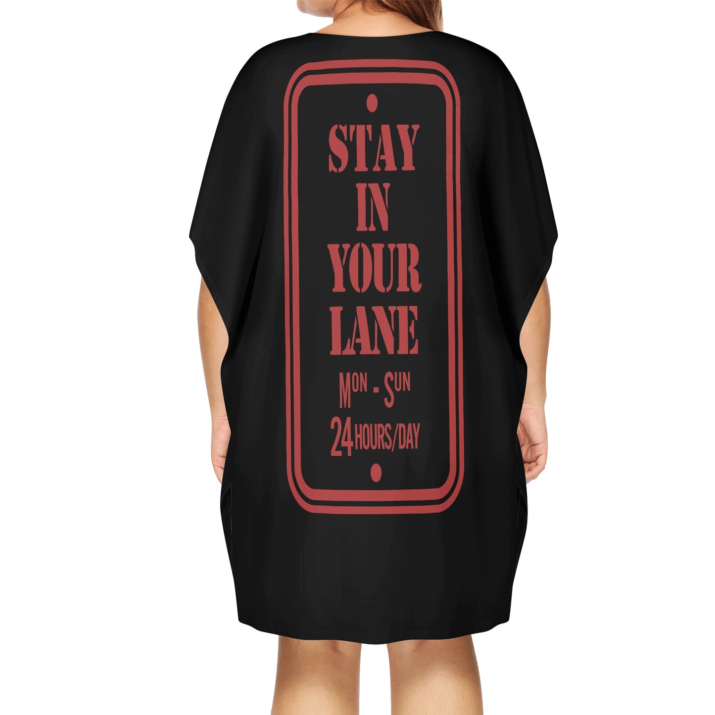 S.I.Y.L. ( Stay In Your Lane) Womens Star Size Black Loose Dress