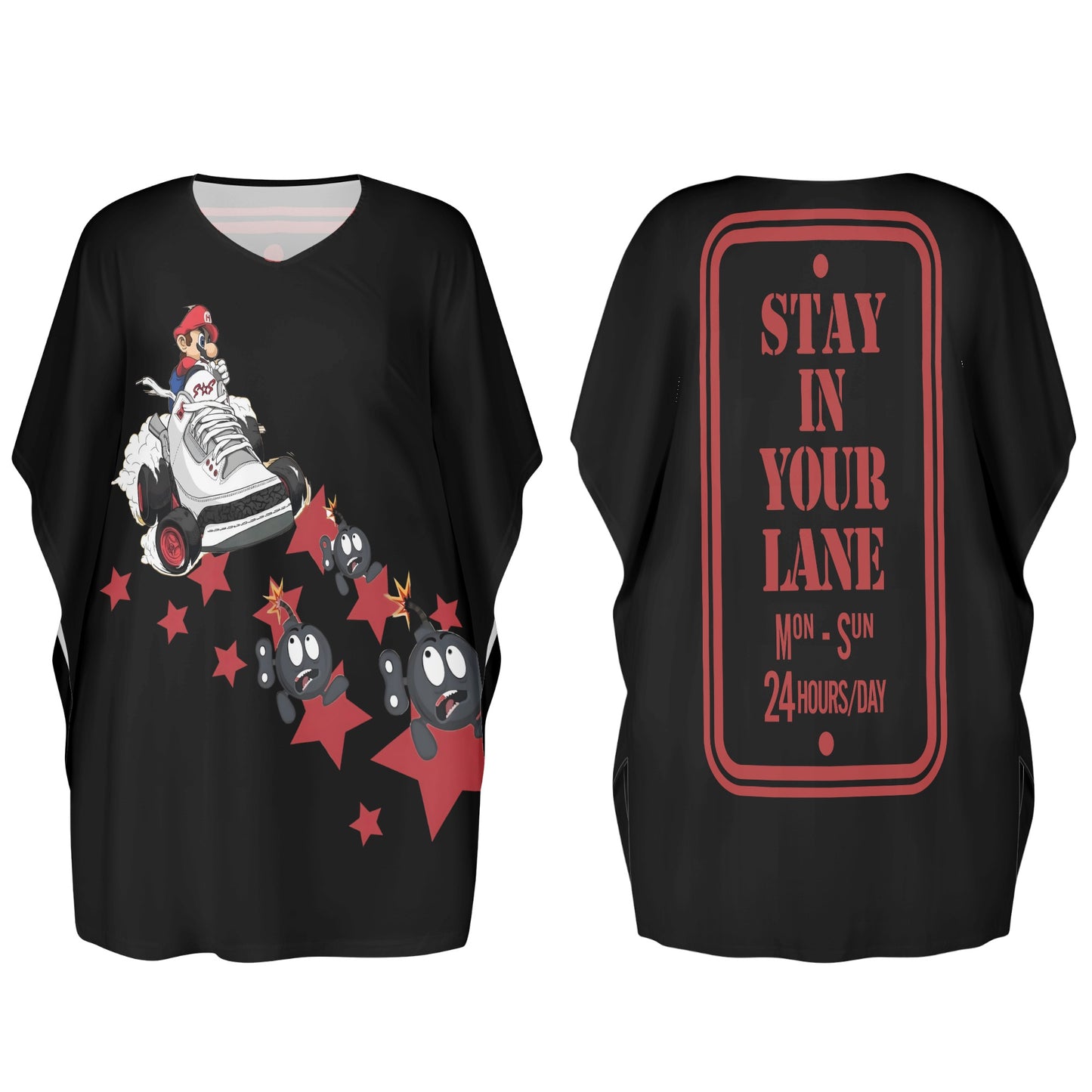 S.I.Y.L. ( Stay In Your Lane) Womens Star Size Black Loose Dress