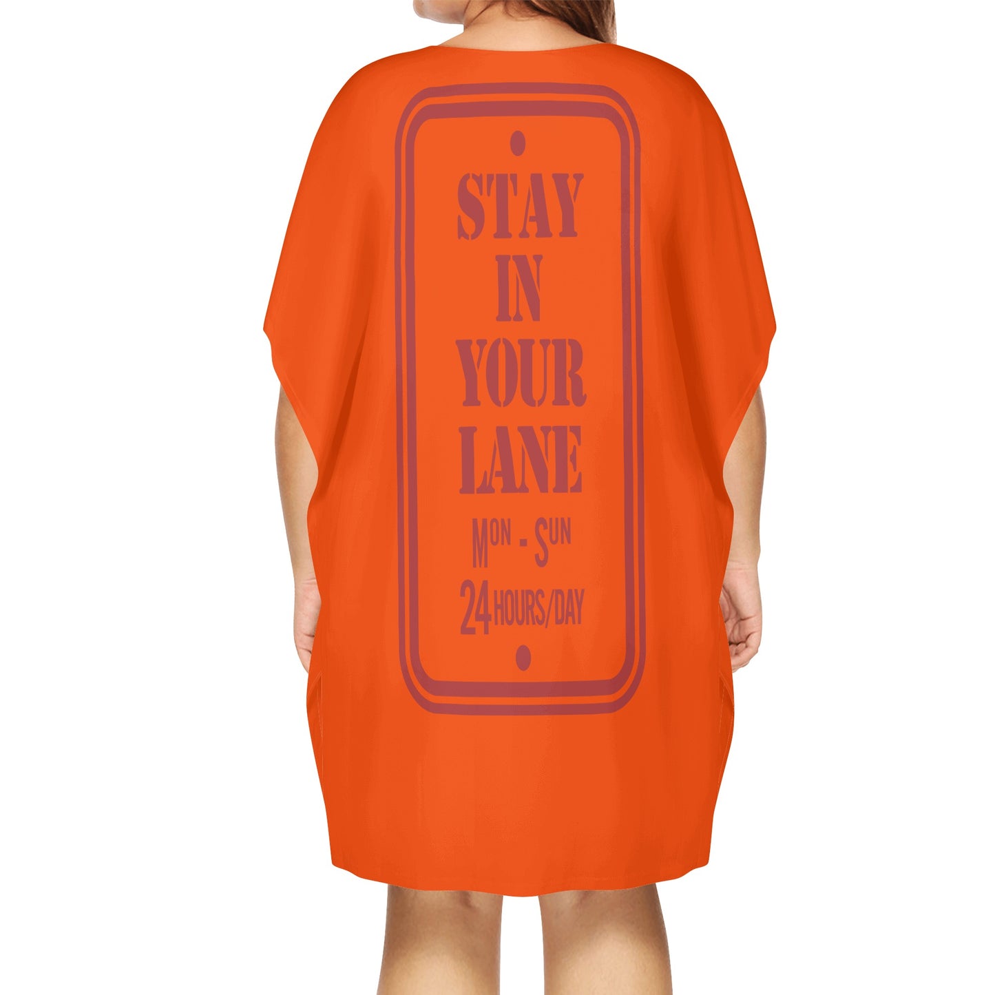 S.I.Y.L. ( Stay In Your Lane) Womens Star Size Dark Orange Loose Dress