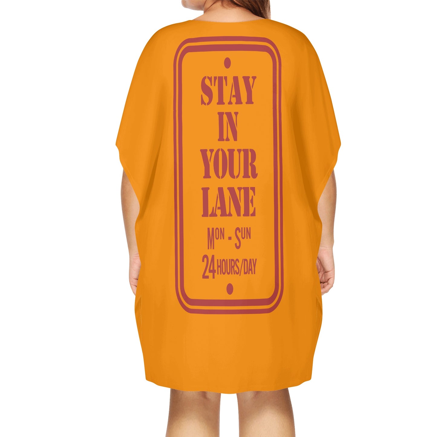 S.I.Y.L. ( Stay In Your Lane) Womens Star Size Orange Loose Dress