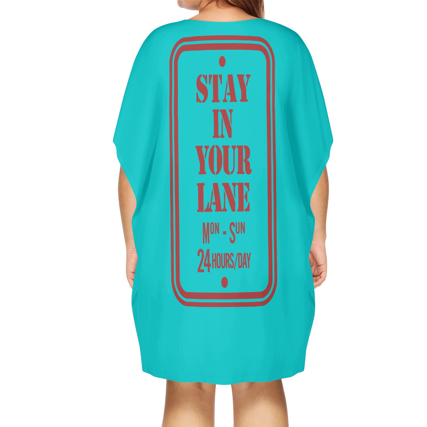 S.I.Y.L. ( Stay In Your Lane) Womens Star Size Turquoise Loose Dress