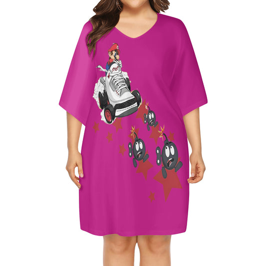 S.I.Y.L. ( Stay In Your Lane) Womens Star Size Purple Loose Dress