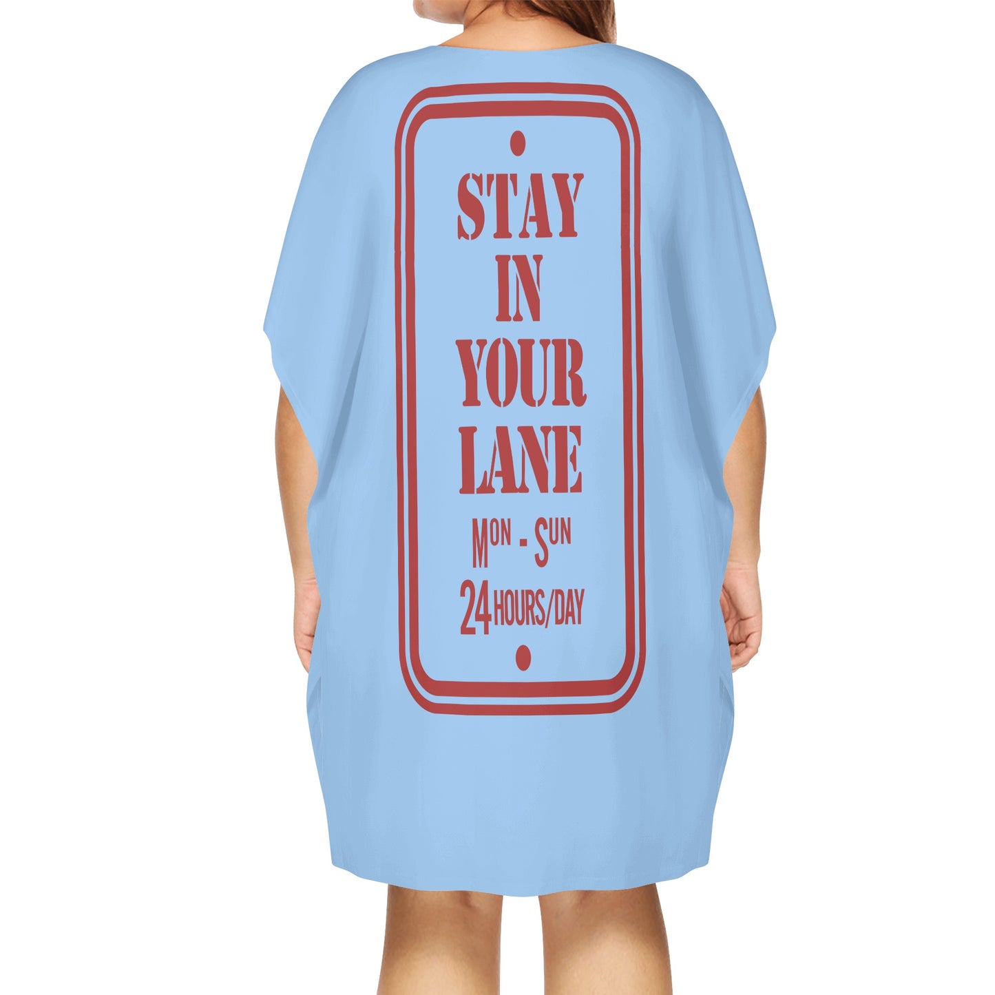 S.I.Y.L. ( Stay In Your Lane) Womens Star Size Sky Blue Loose Dress