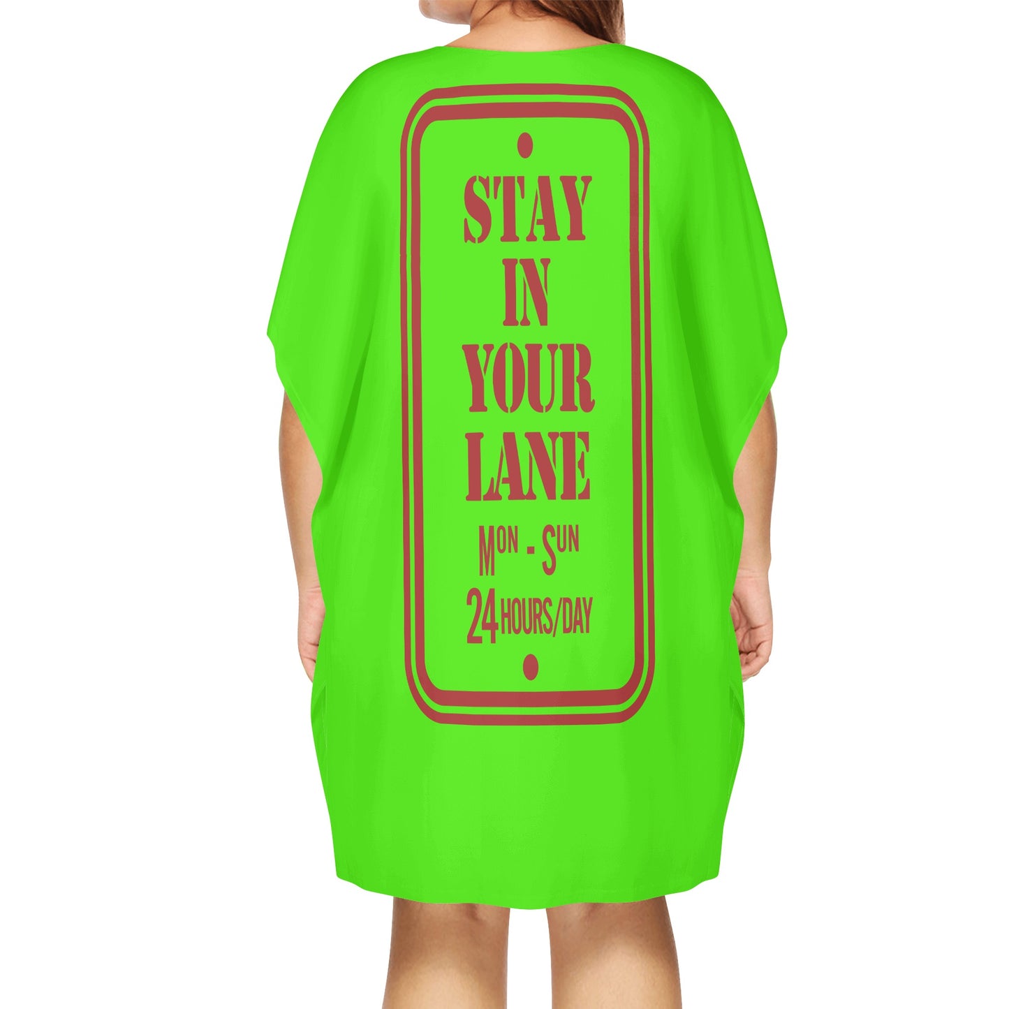 S.I.Y.L. ( Stay In Your Lane) Womens Star Size Goo Green Loose Dress