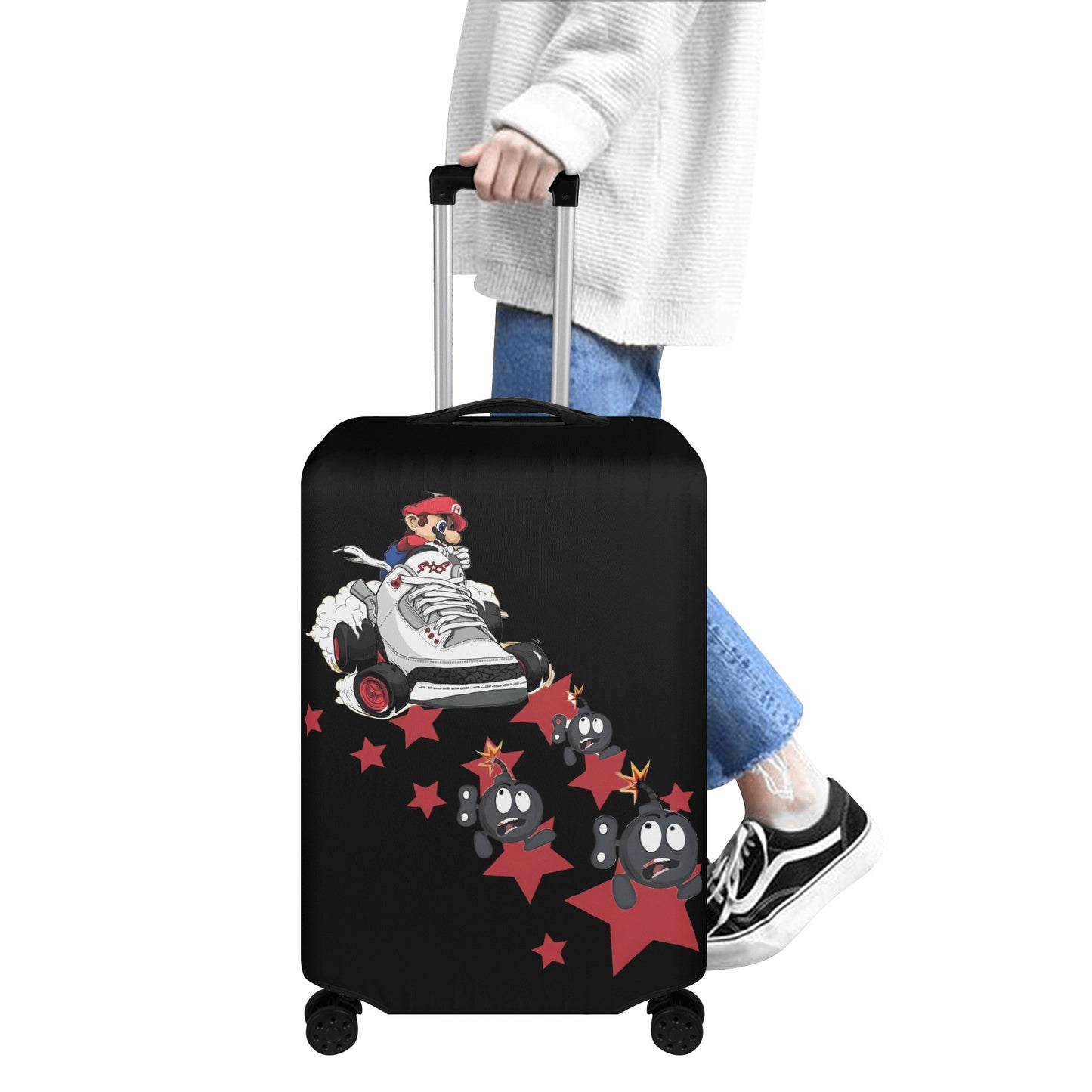 S.I.Y.L (Stay In Your Lane) Black Polyester Luggage Cover