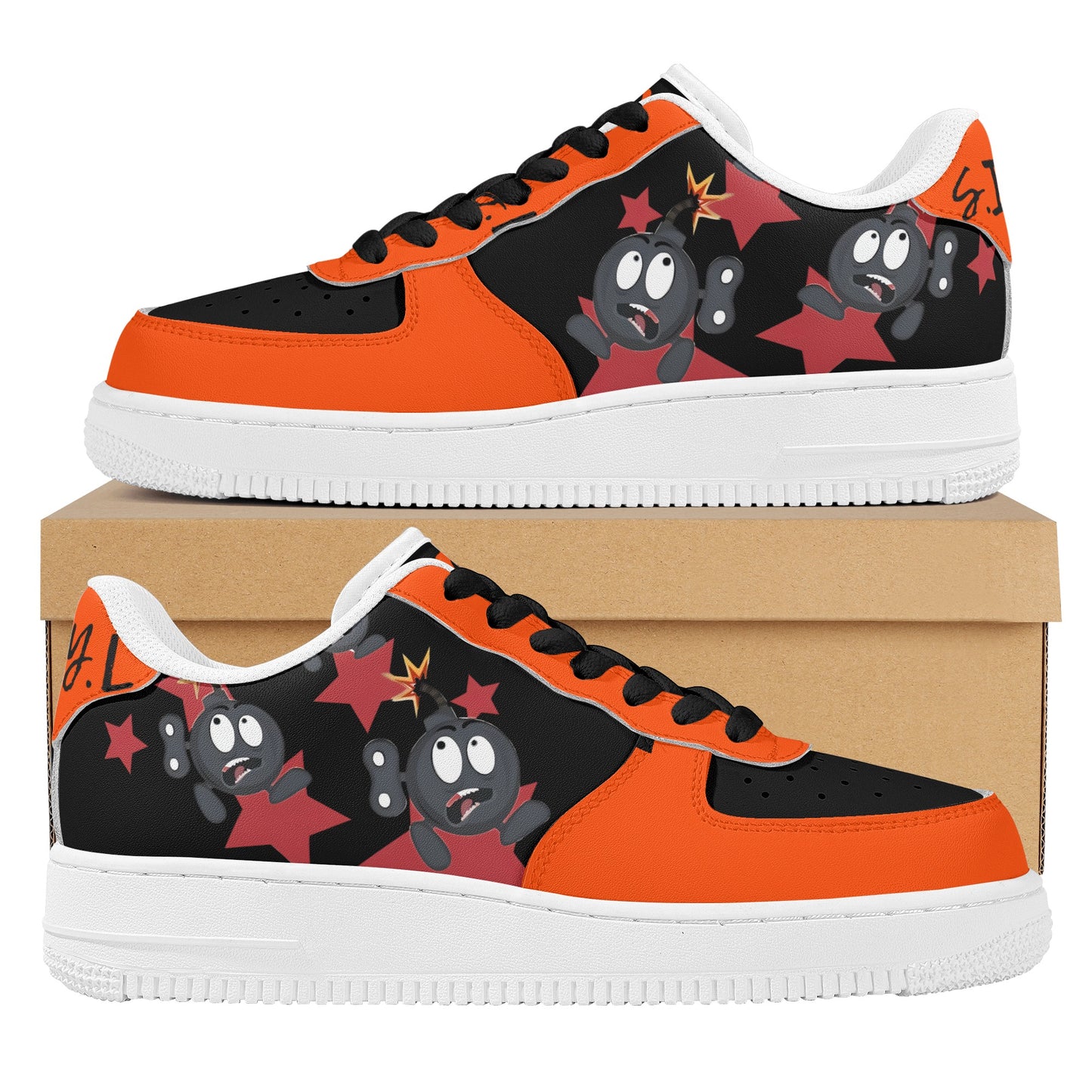 S.I.Y.L. (Stay In Your Lane) Dark Orange Womens New Low Top Star Kicks