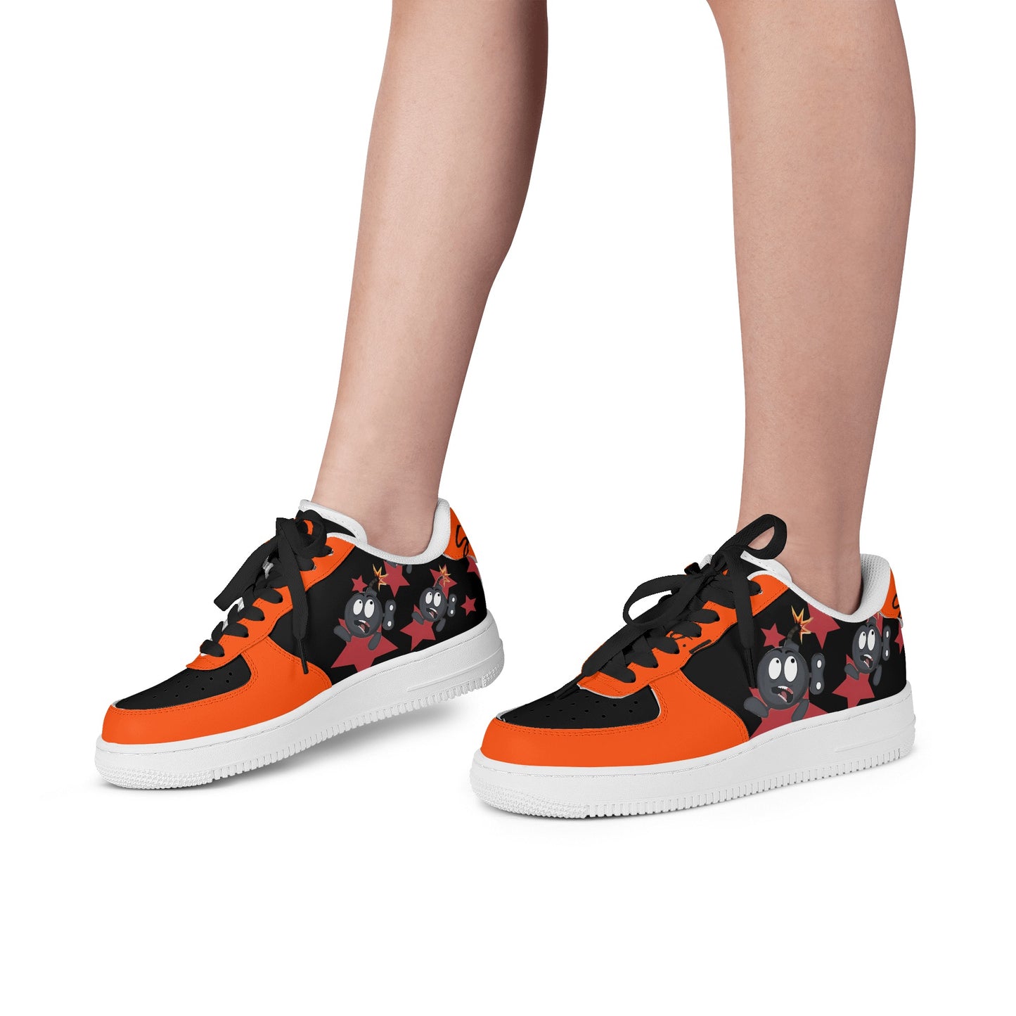 S.I.Y.L. (Stay In Your Lane) Dark Orange Womens New Low Top Star Kicks