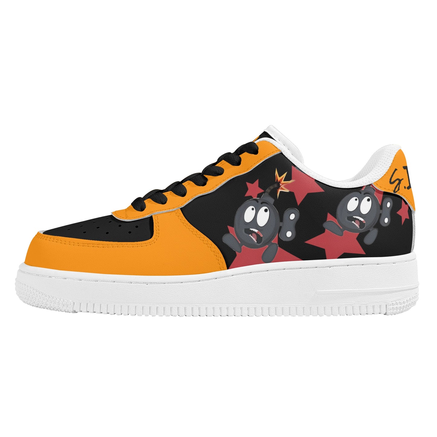 S.I.Y.L. (Stay In Your Lane) Orange Womens New Low Top Star Kicks