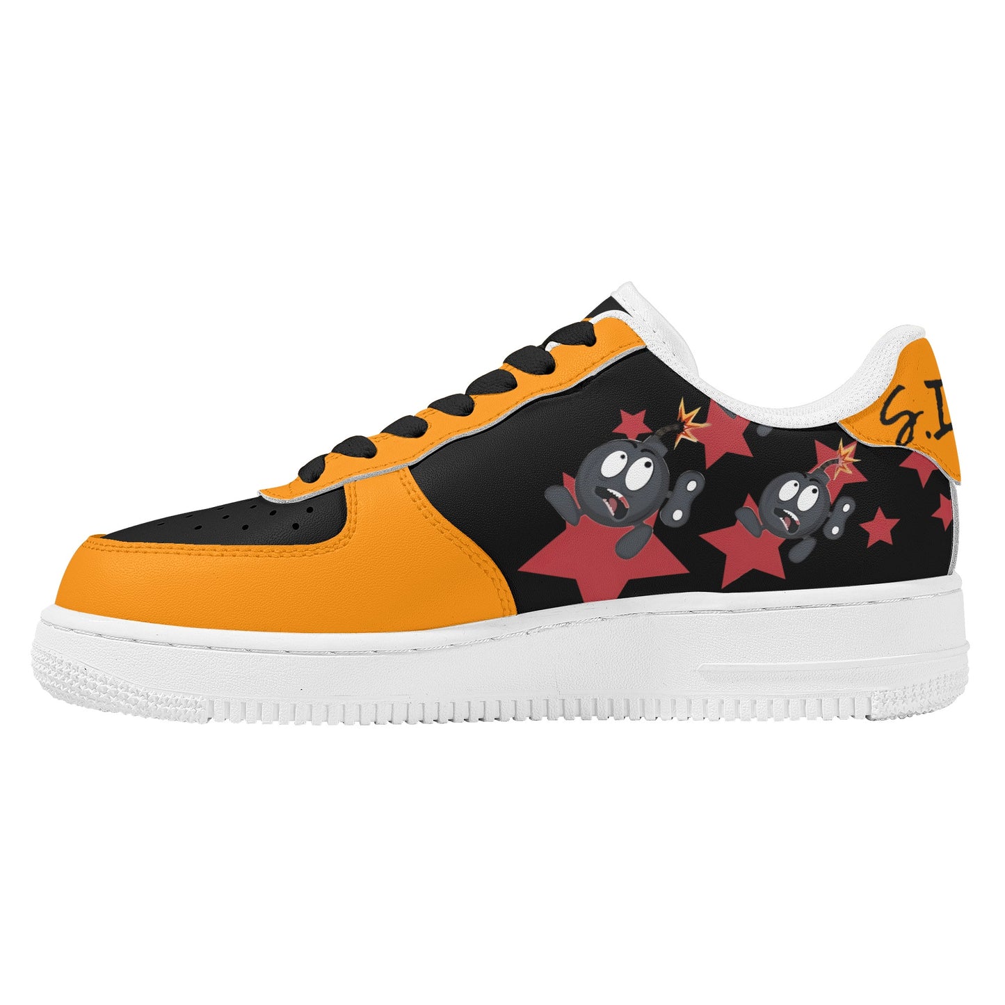 S.I.Y.L. (Stay In Your Lane) Orange Womens New Low Top Star Kicks