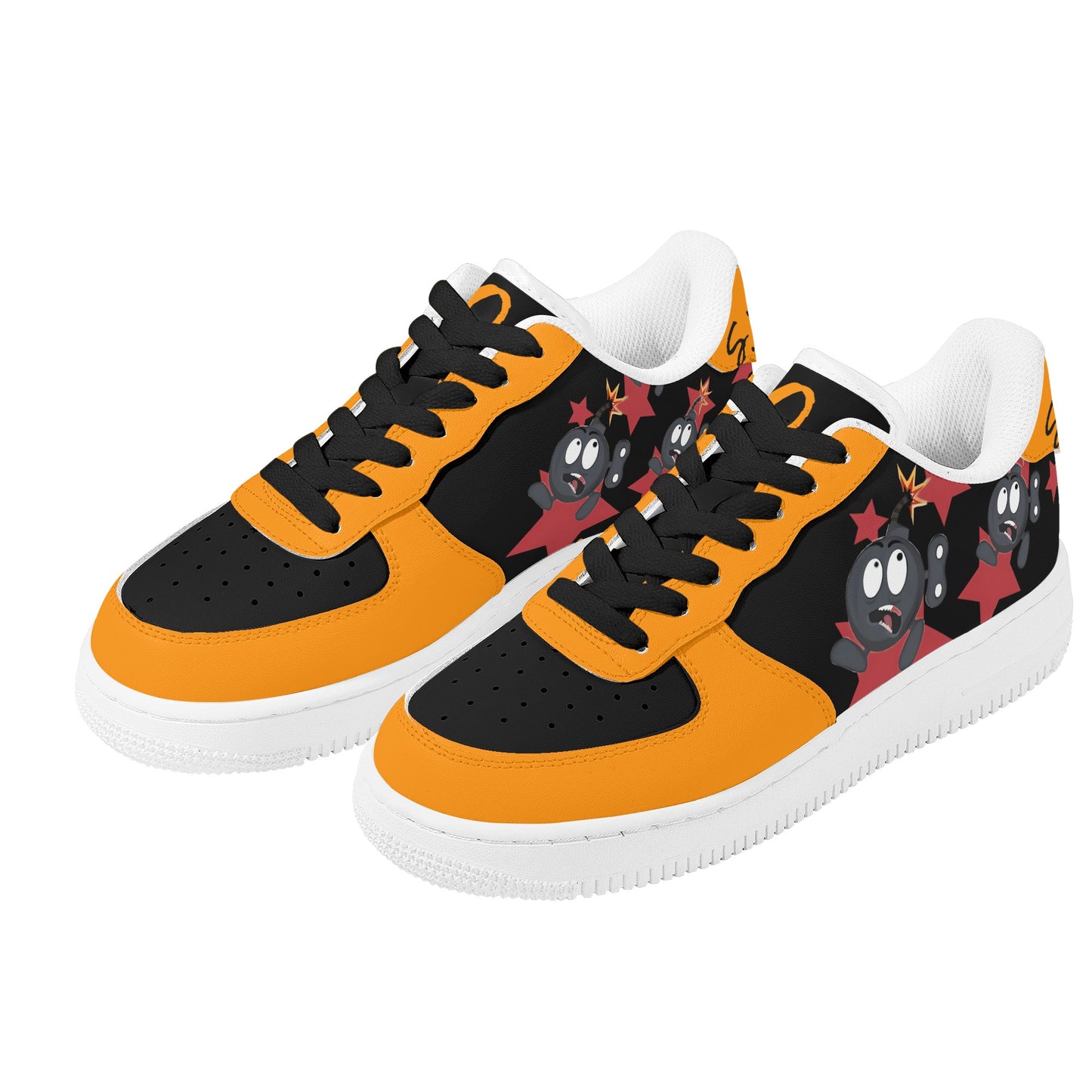 S.I.Y.L. (Stay In Your Lane) Orange Womens New Low Top Star Kicks