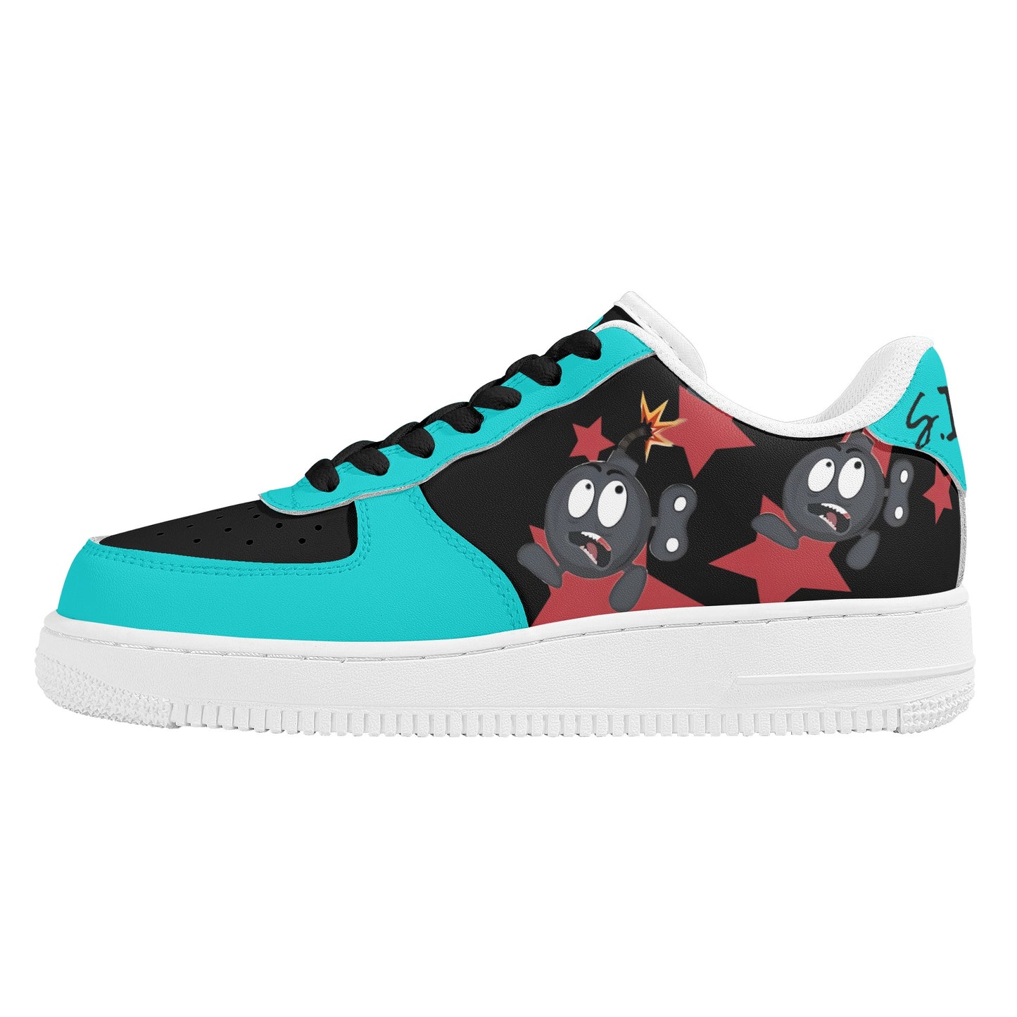 S.I.Y.L. (Stay In Your Lane) Turquoise Womens New Low Top Star Kicks