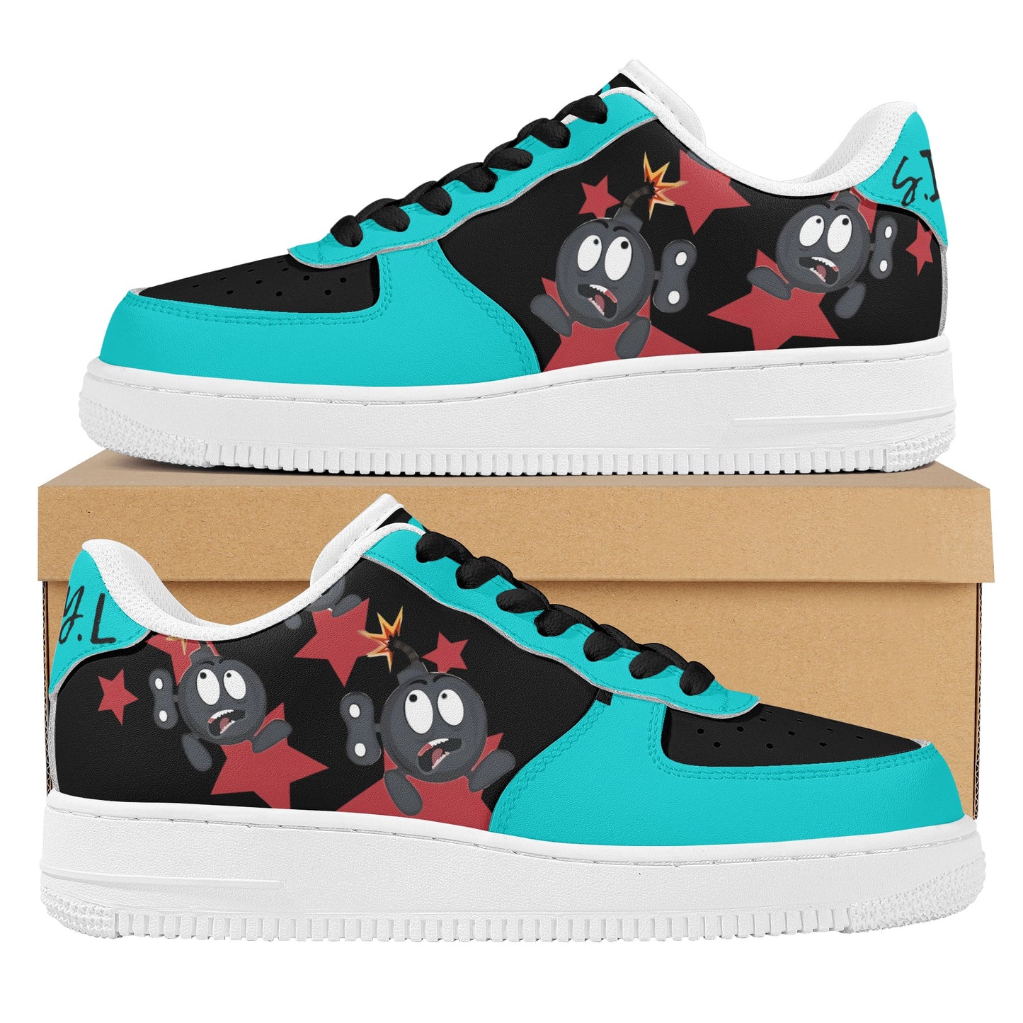 S.I.Y.L. (Stay In Your Lane) Turquoise Womens New Low Top Star Kicks