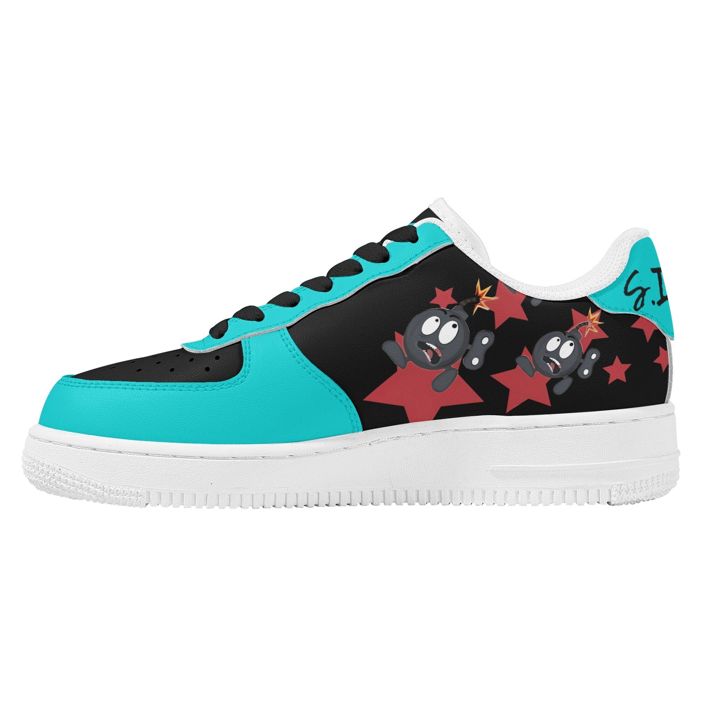 S.I.Y.L. (Stay In Your Lane) Turquoise Womens New Low Top Star Kicks