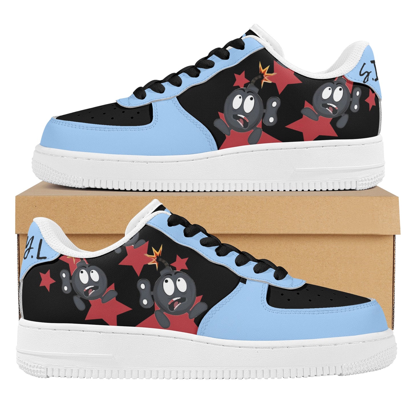 S.I.Y.L (Stay In Your Lane) Sky Blue Womens New Low Top Star Kicks