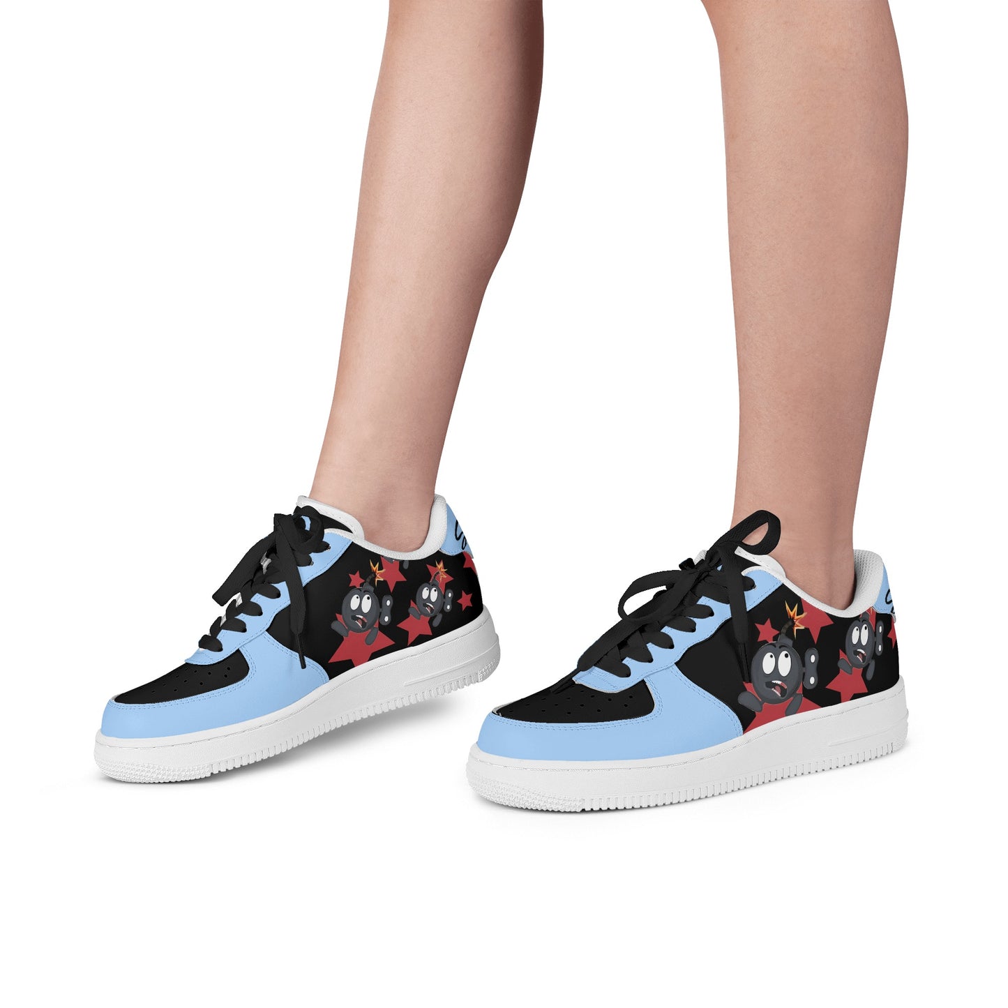 S.I.Y.L (Stay In Your Lane) Sky Blue Womens New Low Top Star Kicks