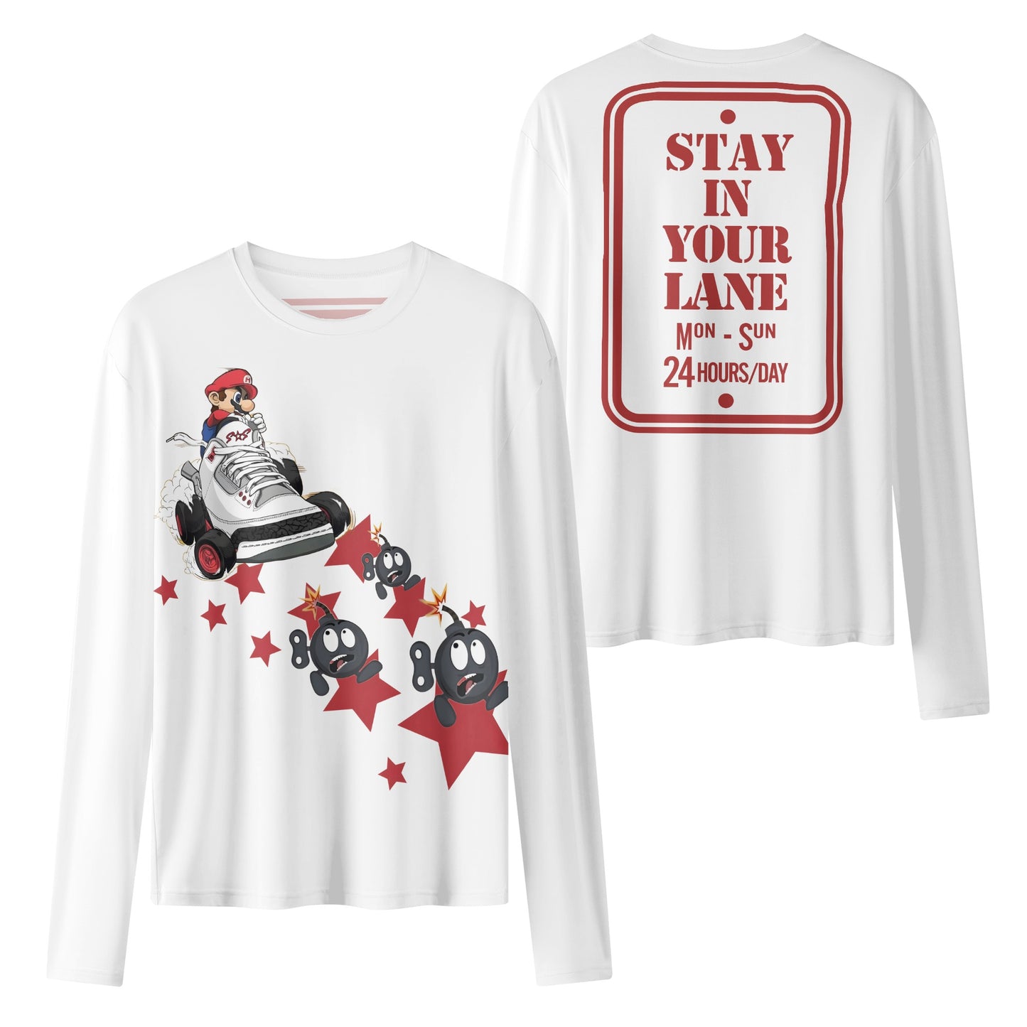 S.I.Y.L. ( Stay In Your Lane) White Womens Long Sleeve T Shirt