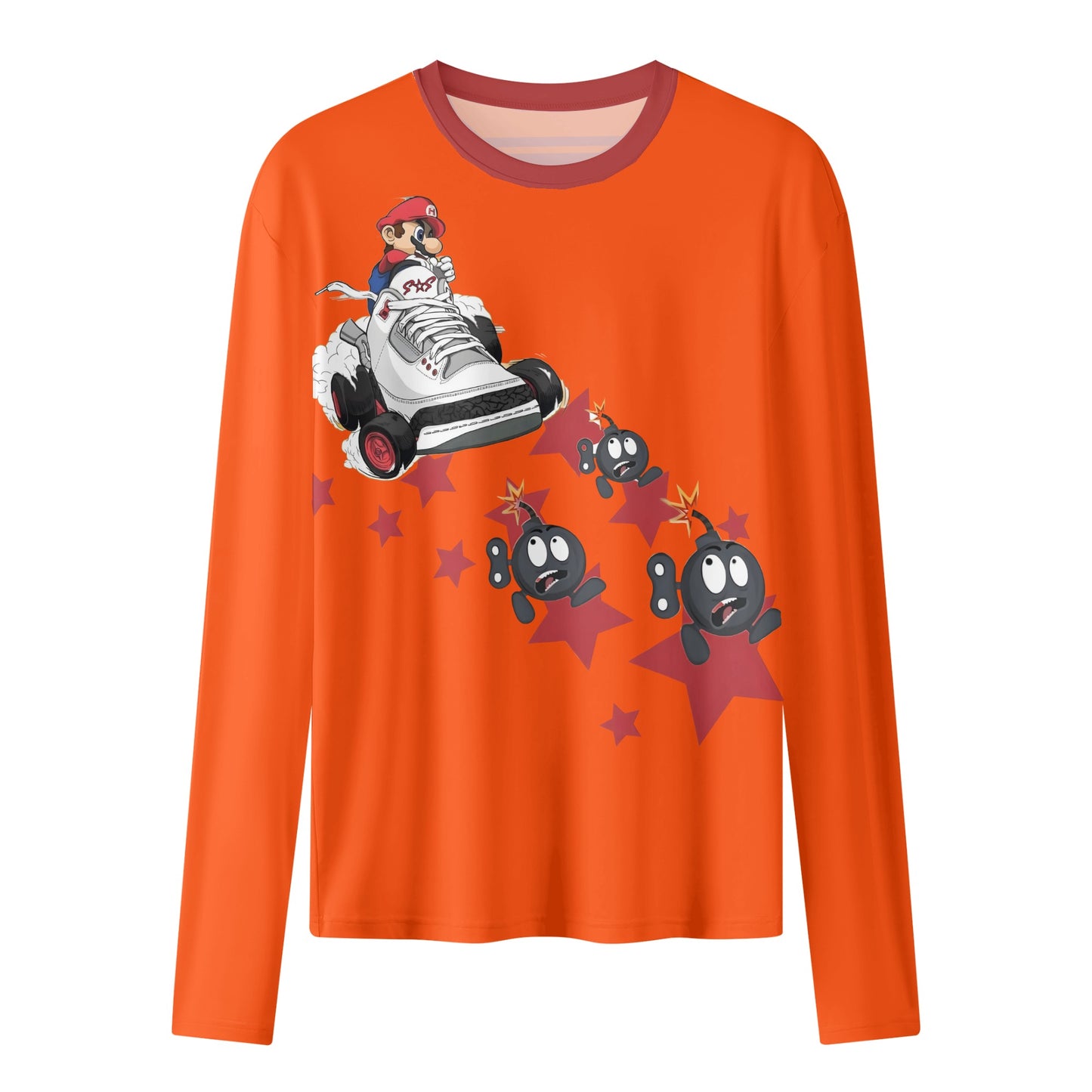 S.I.Y.L. ( Stay In Your Lane) Dark Orange Womens Long Sleeve T Shirt