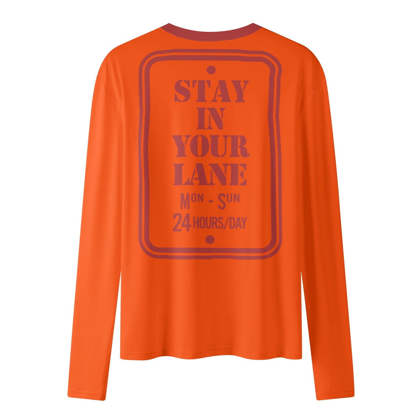 S.I.Y.L. ( Stay In Your Lane) Dark Orange Womens Long Sleeve T Shirt