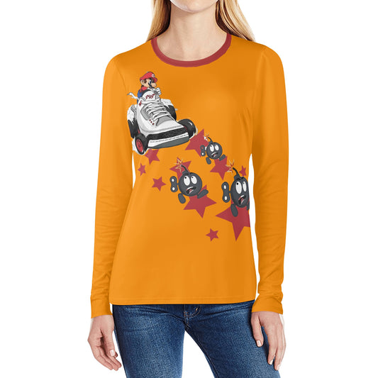 S.I.Y.L. ( Stay In Your Lane) Orange Womens Long Sleeve T Shirt